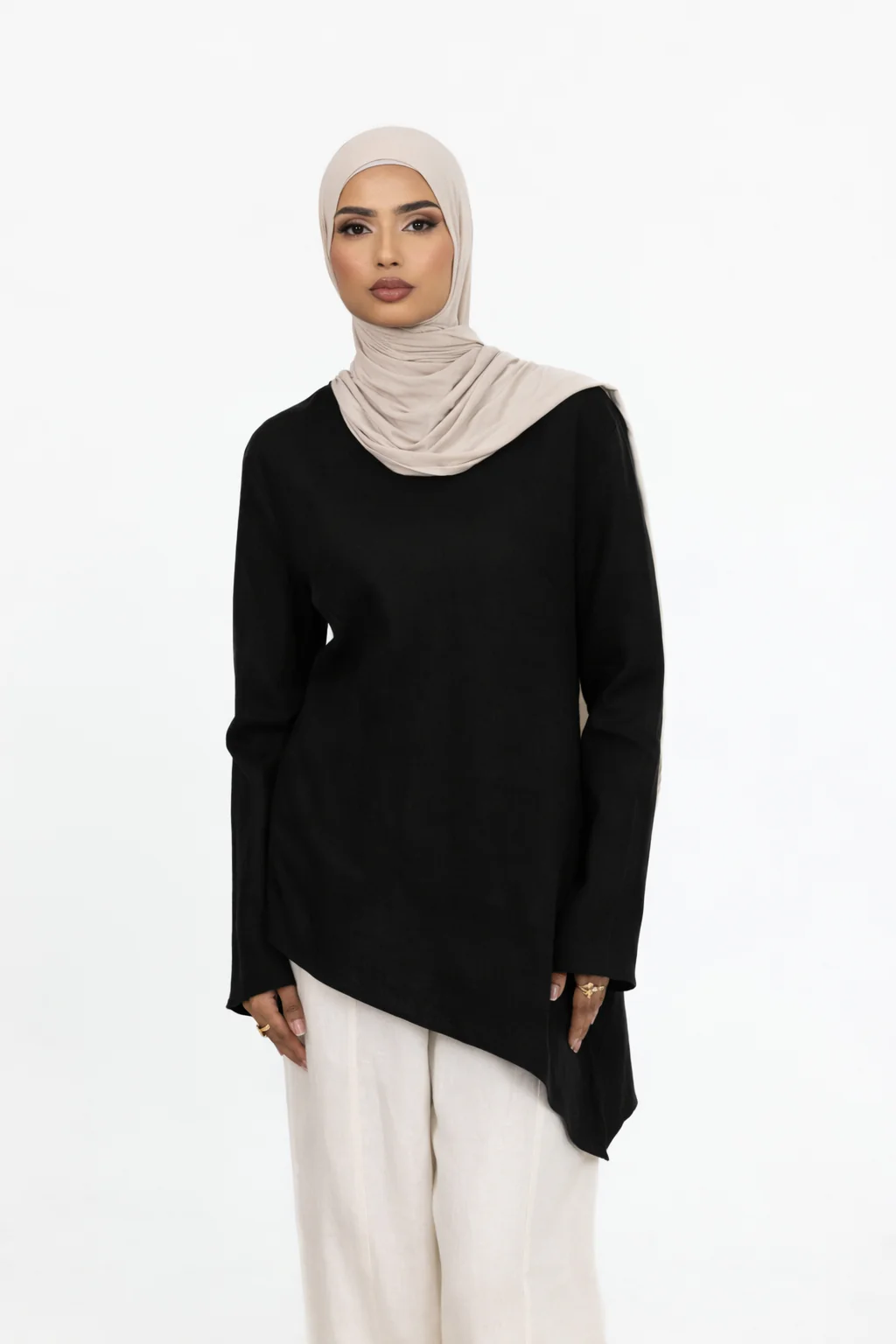 Anaya Asymmetric Top - Black - Image 2