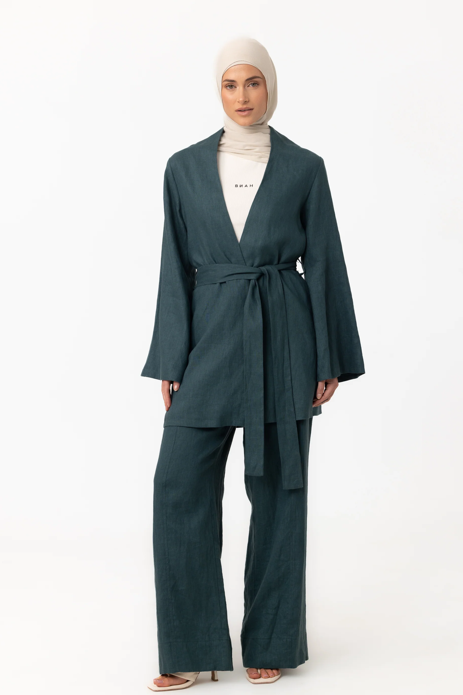 Anaya Open Blouse - Teal