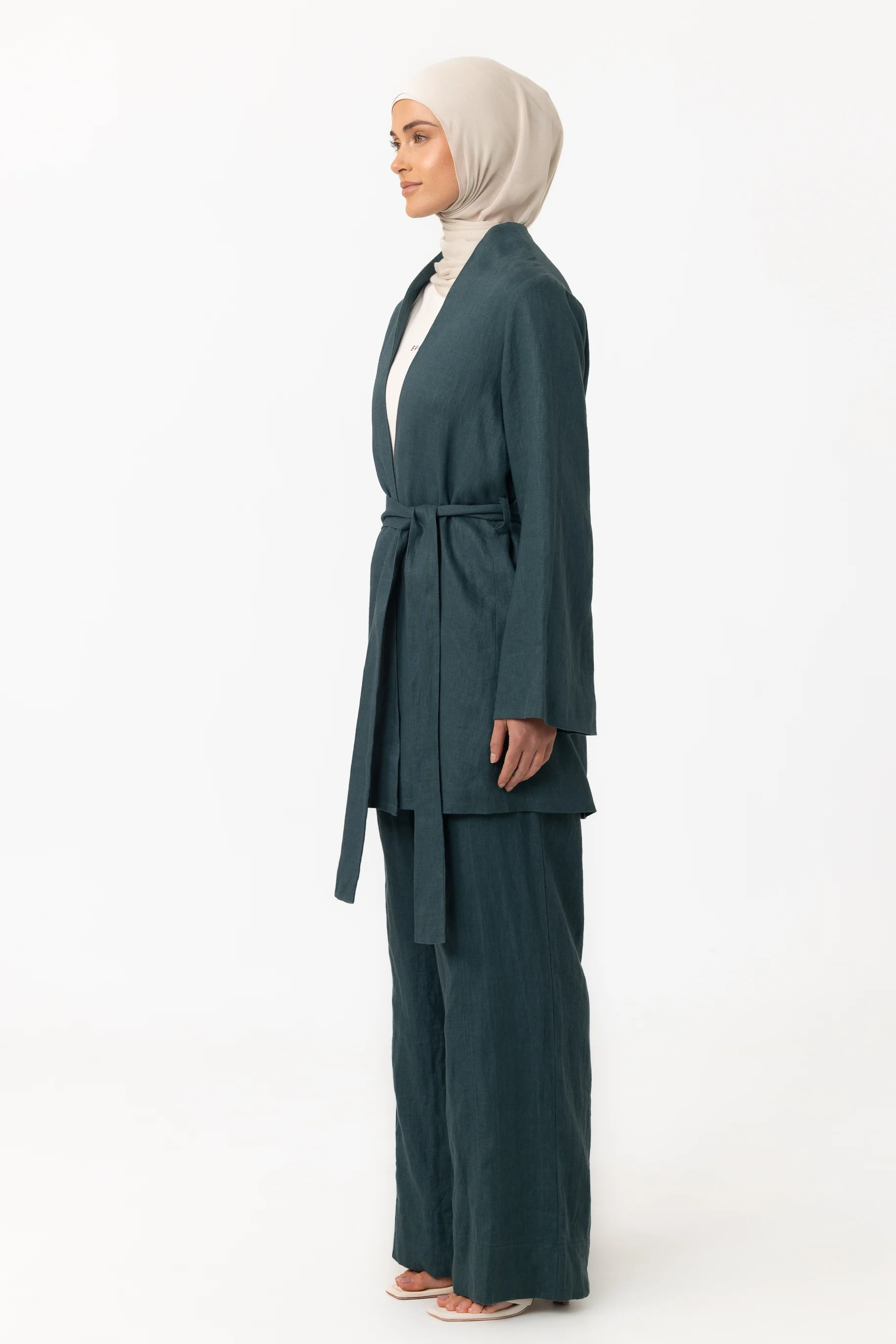 Anaya Open Blouse - Teal - Image 2