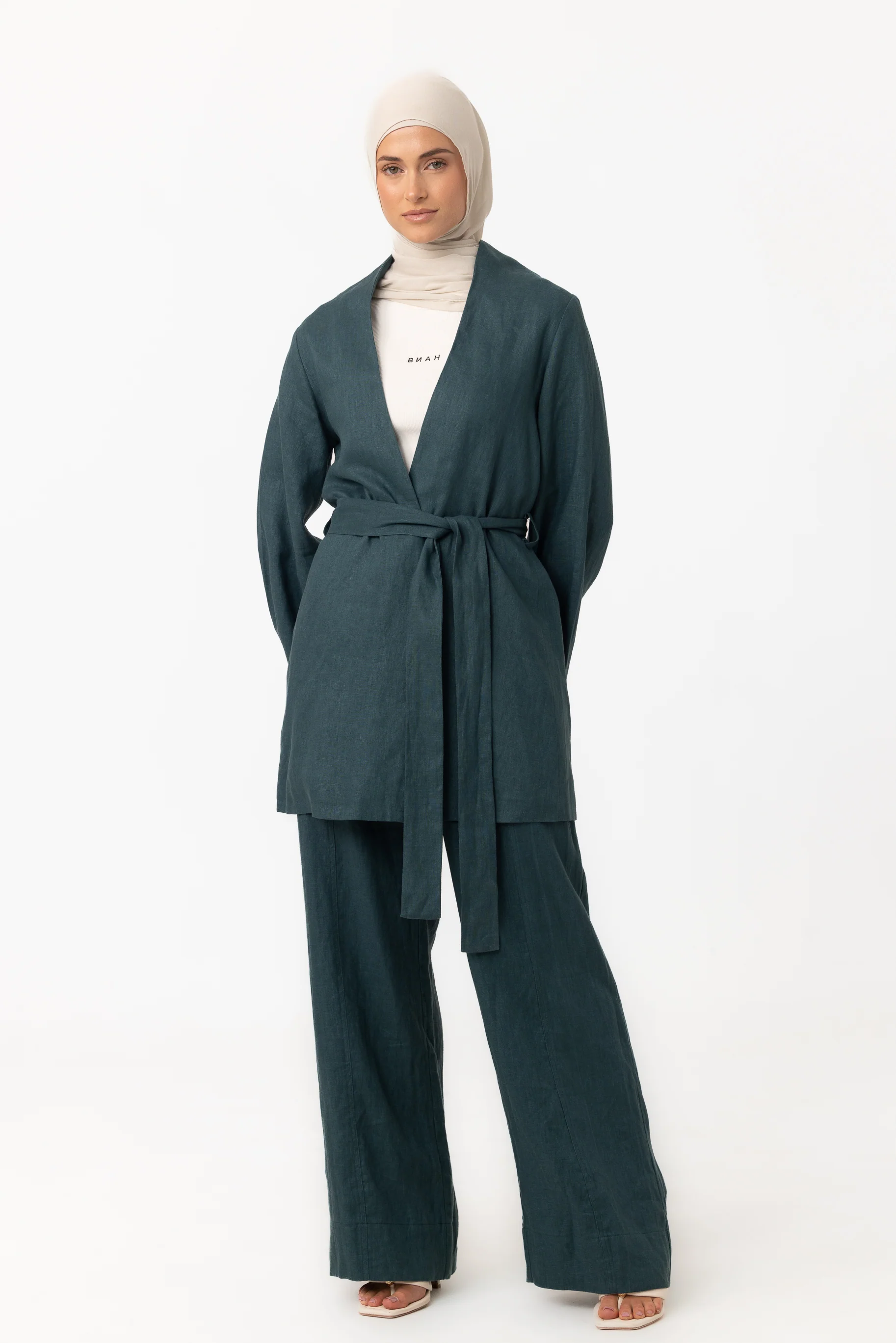 Anaya Open Blouse - Teal - Image 3
