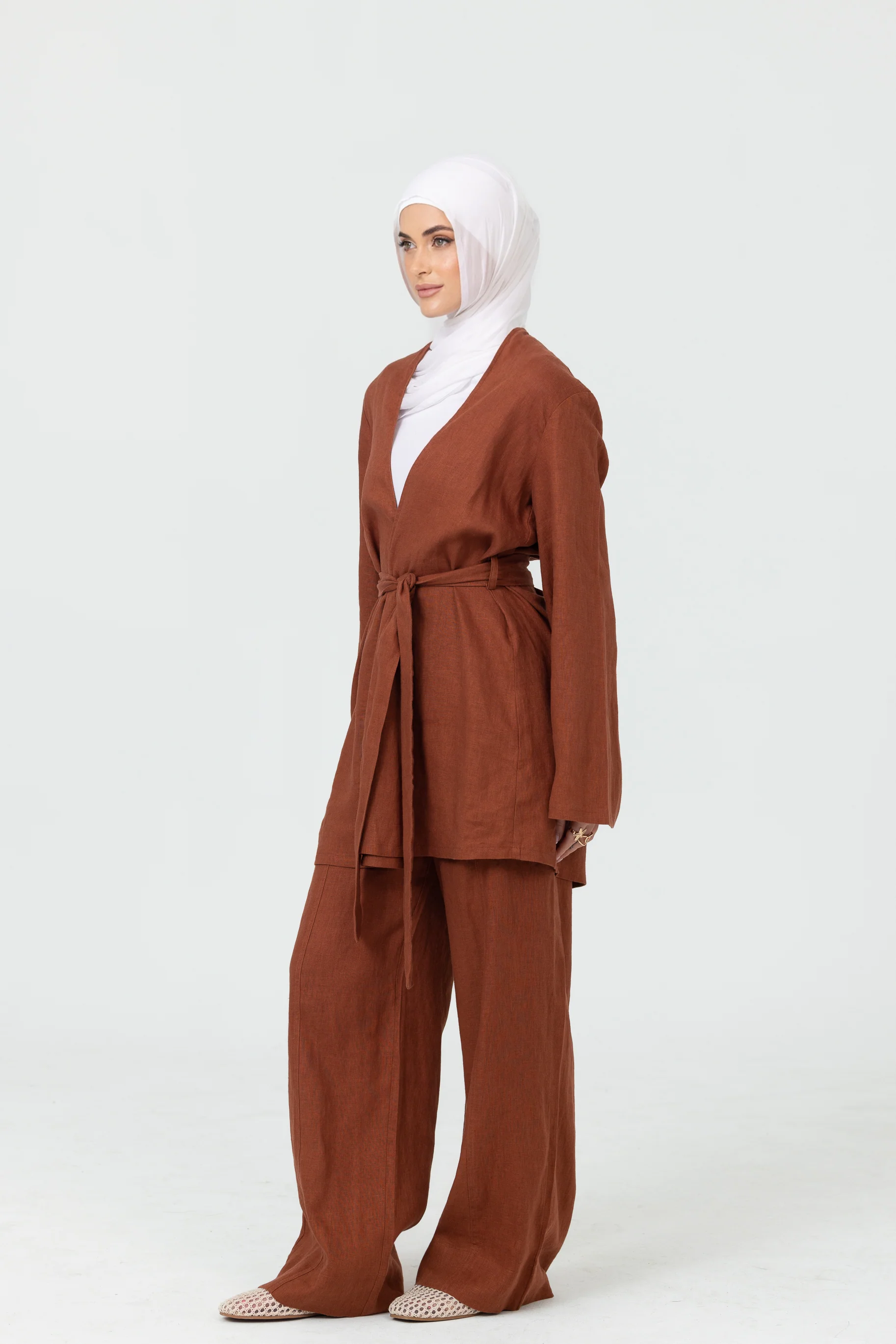 Anaya Wide Leg Pants - Clay - Image 2
