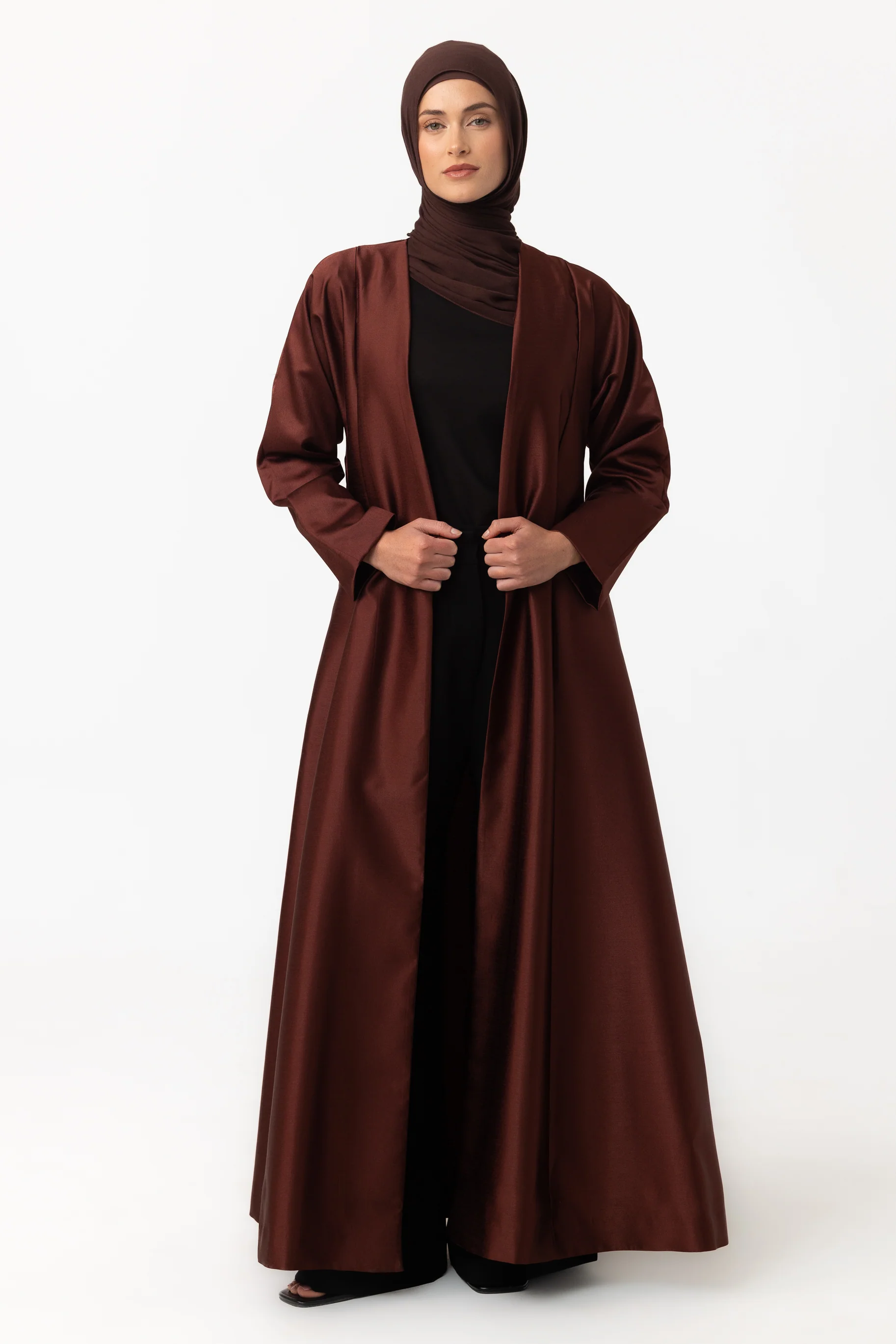 Astra Open Abaya - Maroon - Image 2