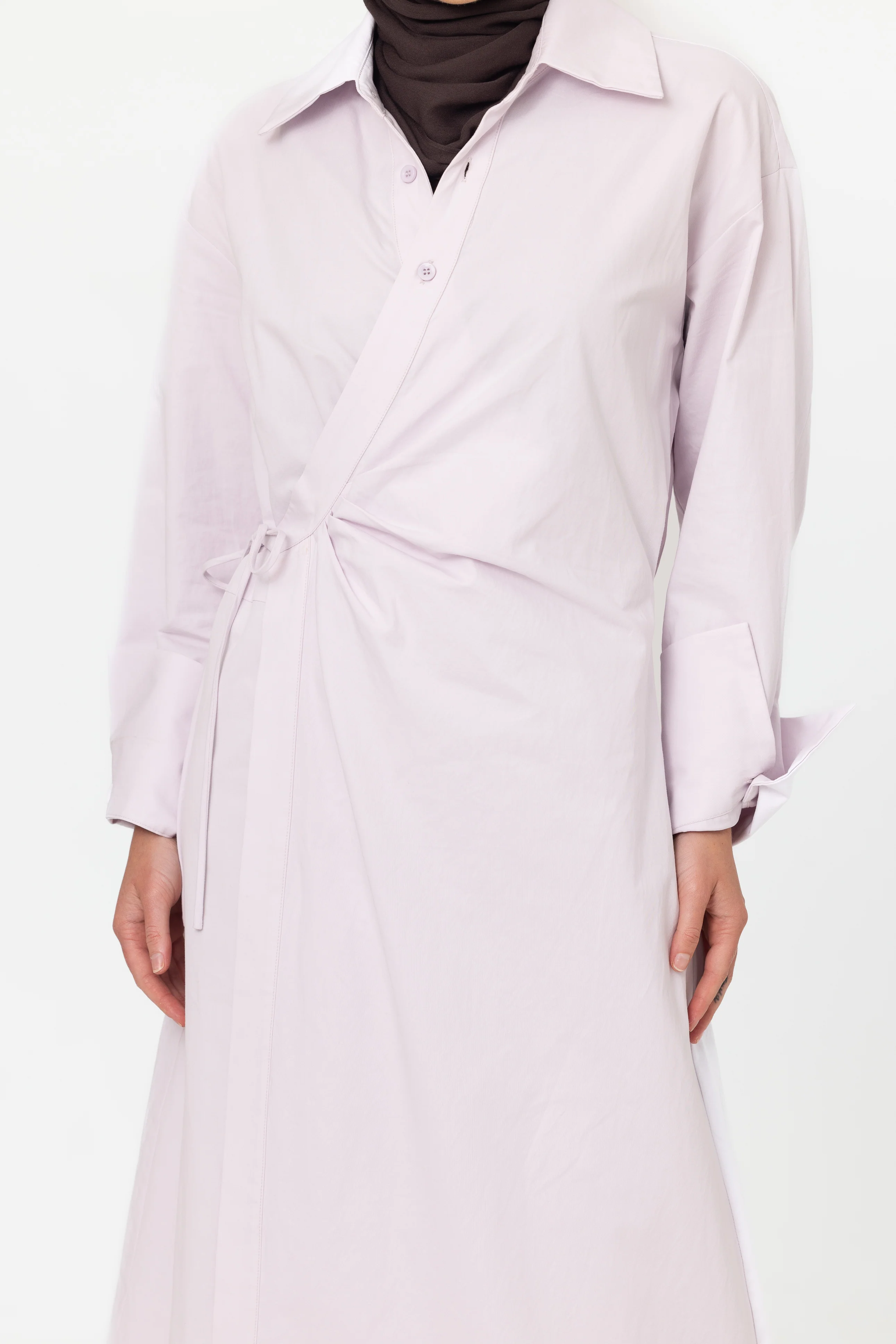Asymmetric Wrap Dress - Lilac - Image 2