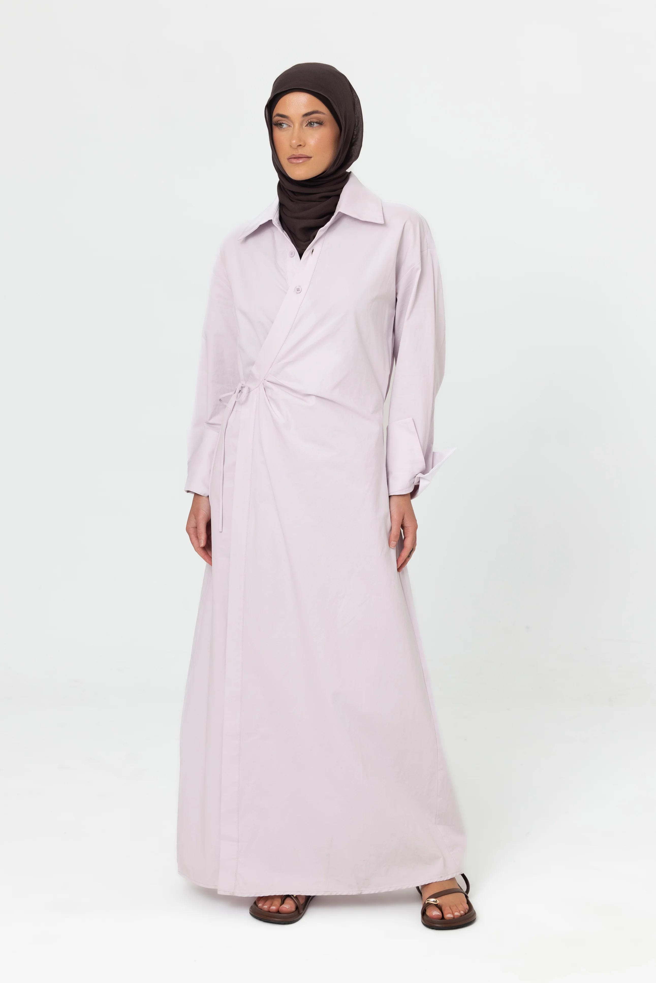 Asymmetric Wrap Dress - Lilac - Image 3