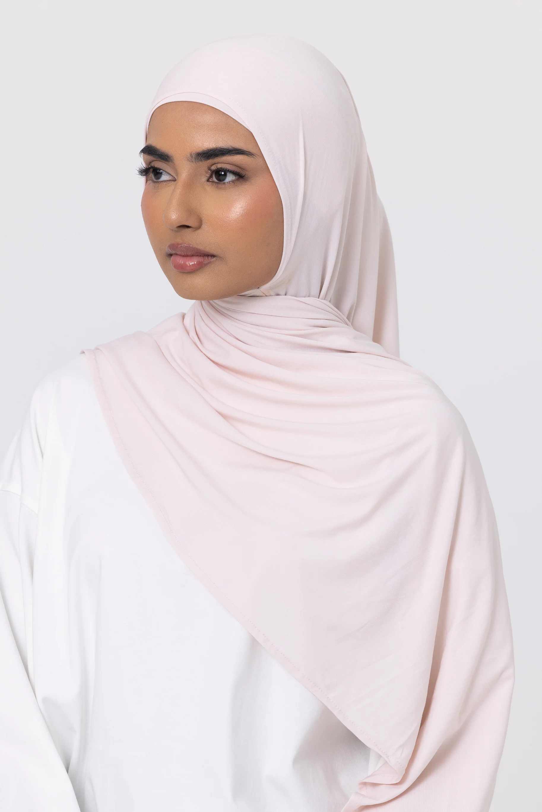 Bamboo Jersey Hijab Set - Rosewater - Image 2