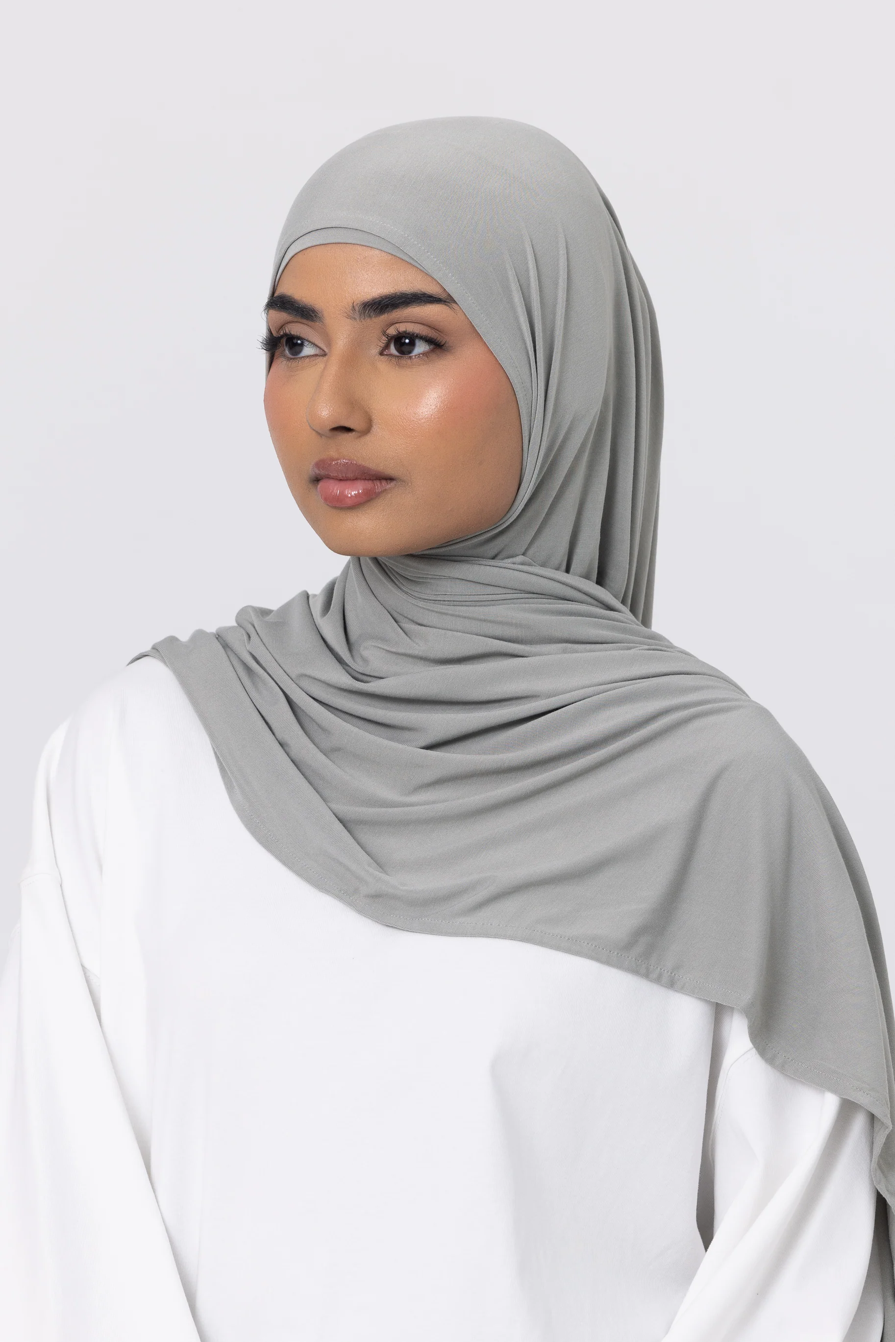 Bamboo Jersey Hijab Set - Sage - Image 2