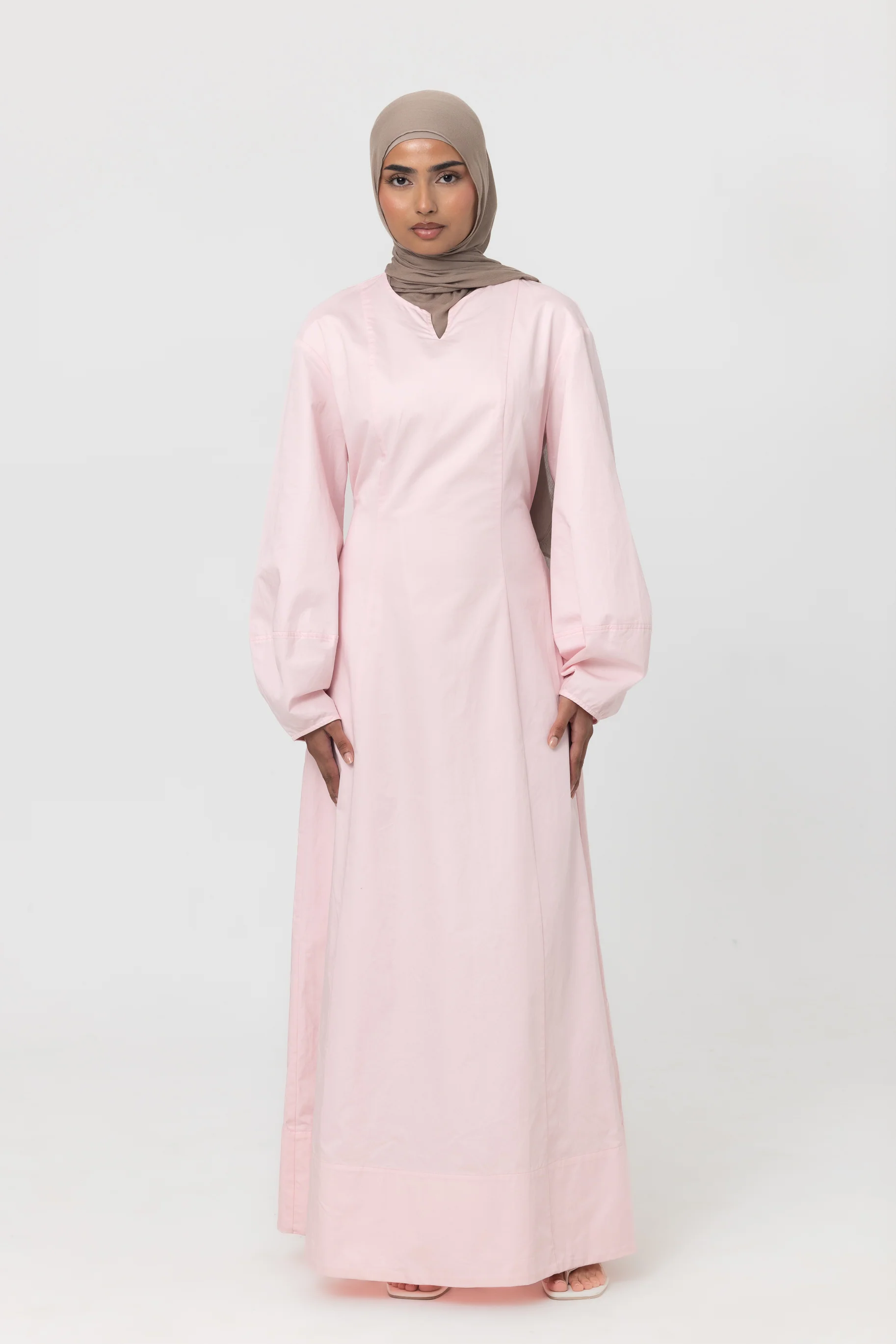 Cocoon Sleeve Abaya - Pearl Pink - Image 2