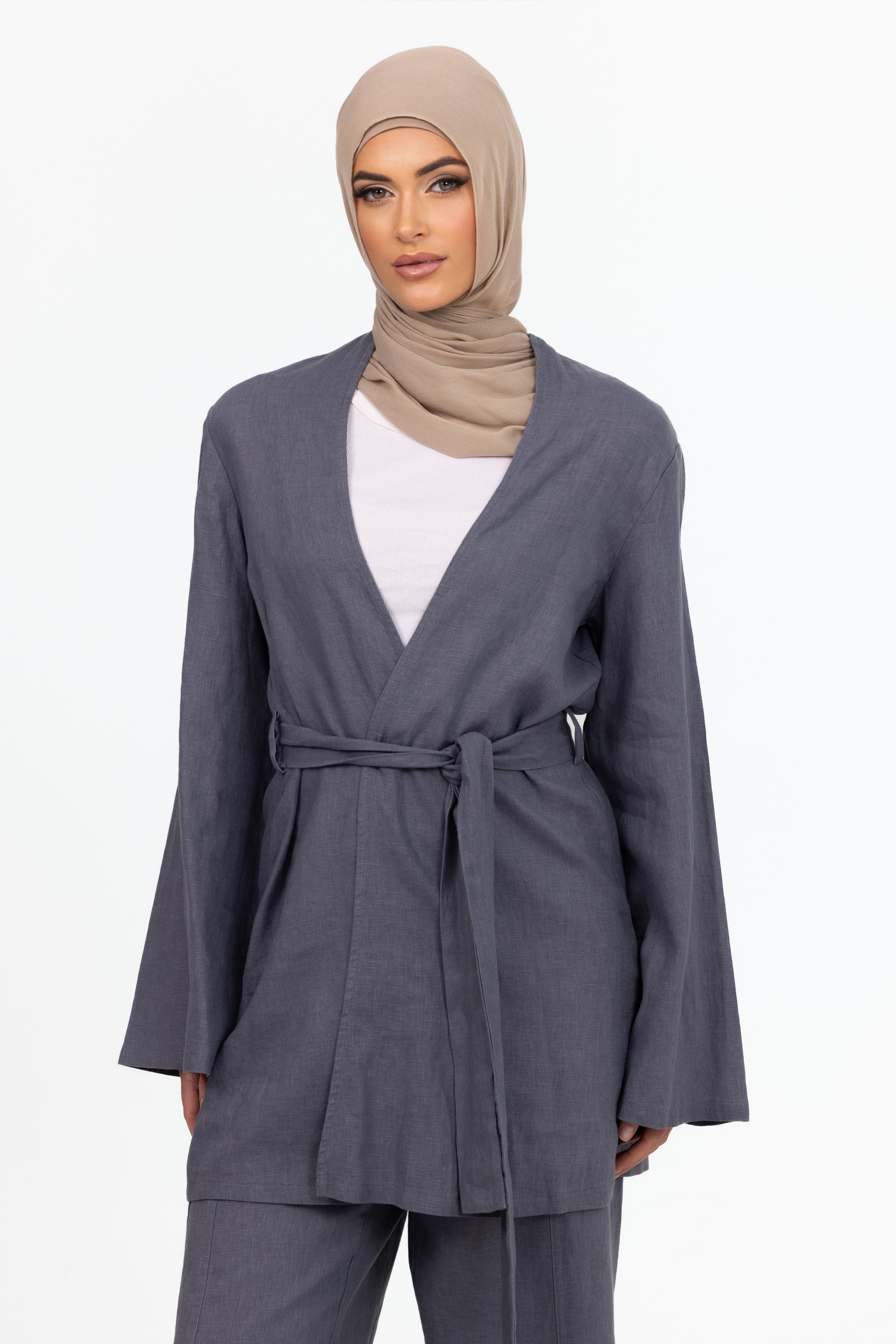 Anaya Open Blouse - Slate - Image 2