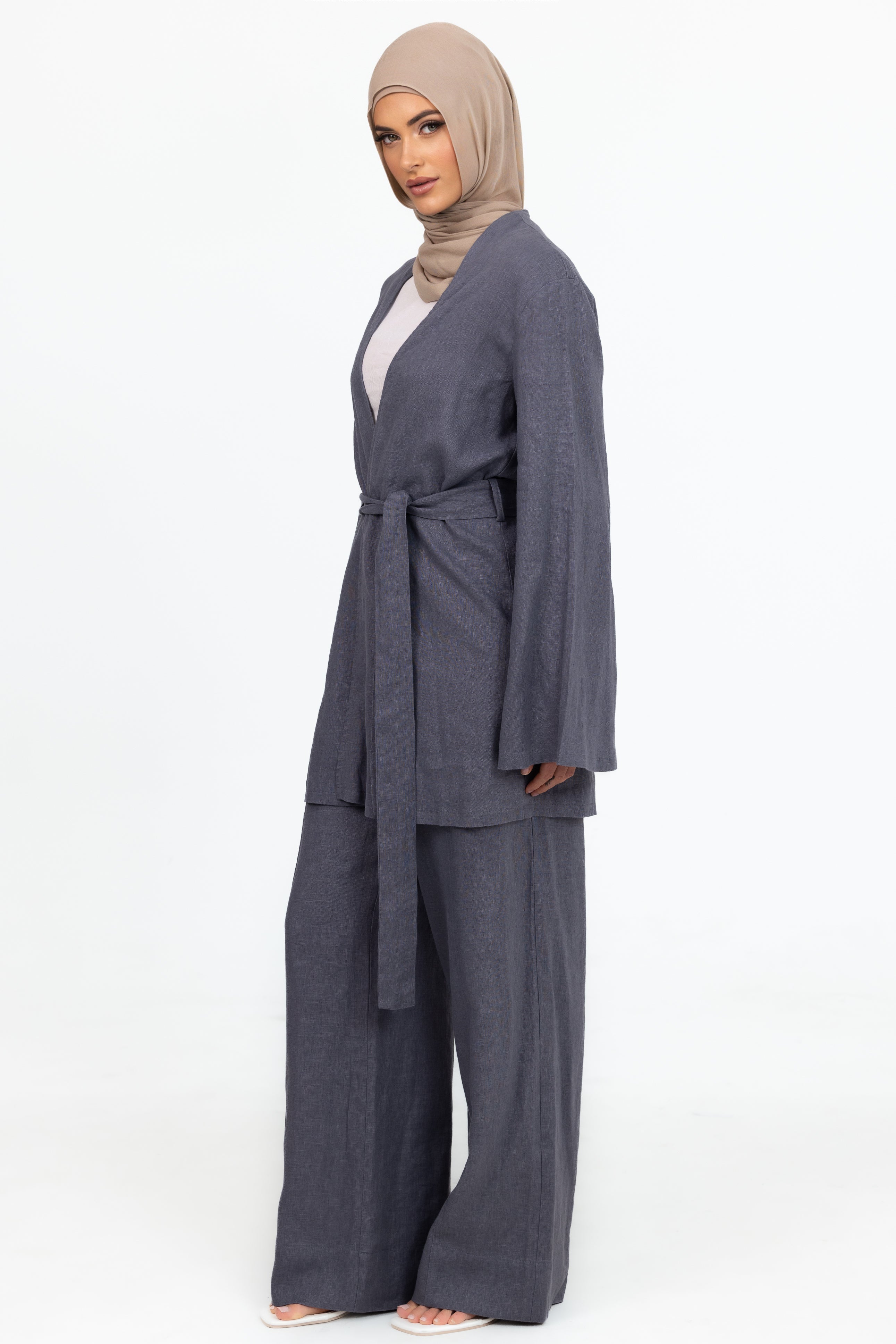 Anaya Open Blouse - Slate - Image 3