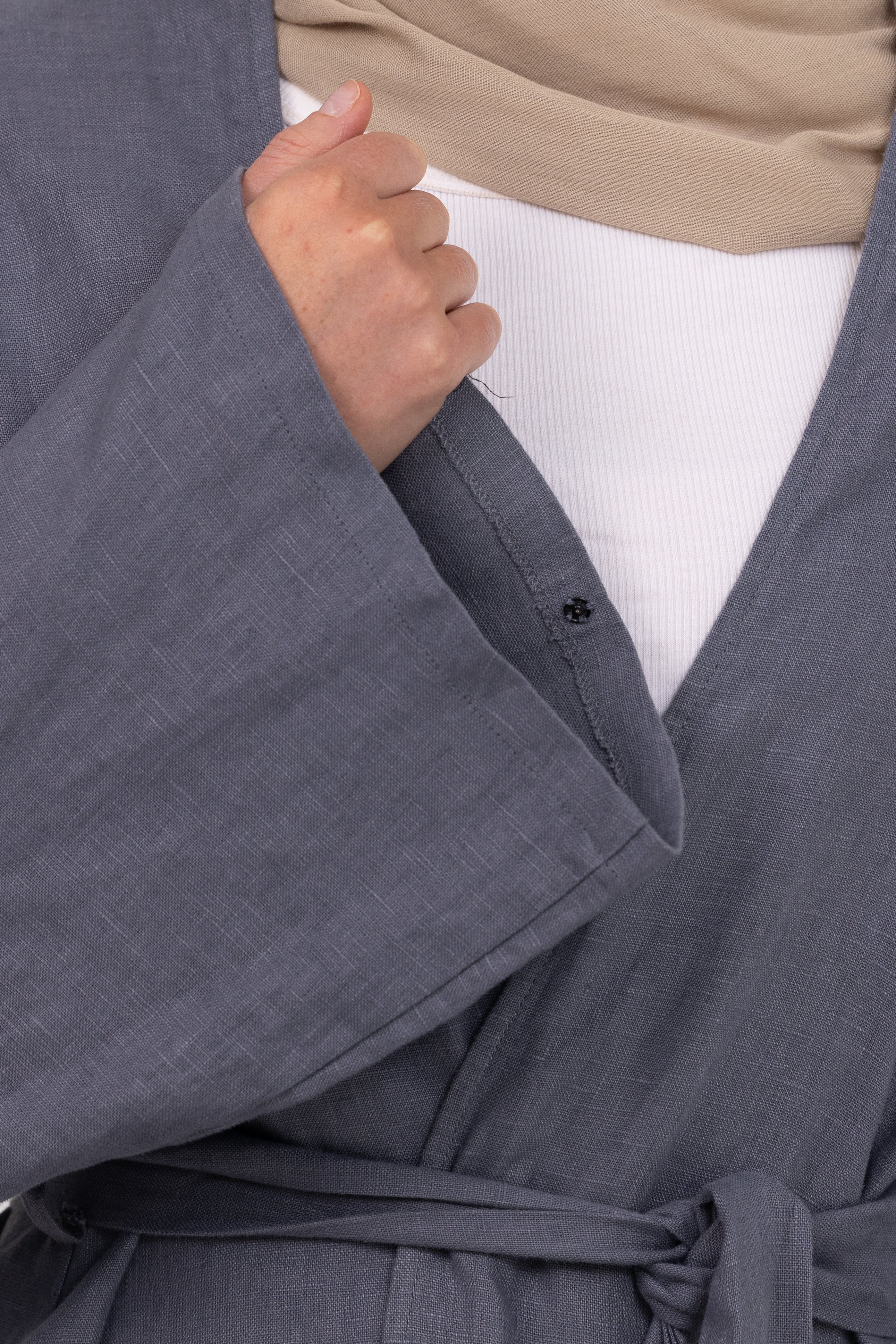 Anaya Open Blouse - Slate - Image 4