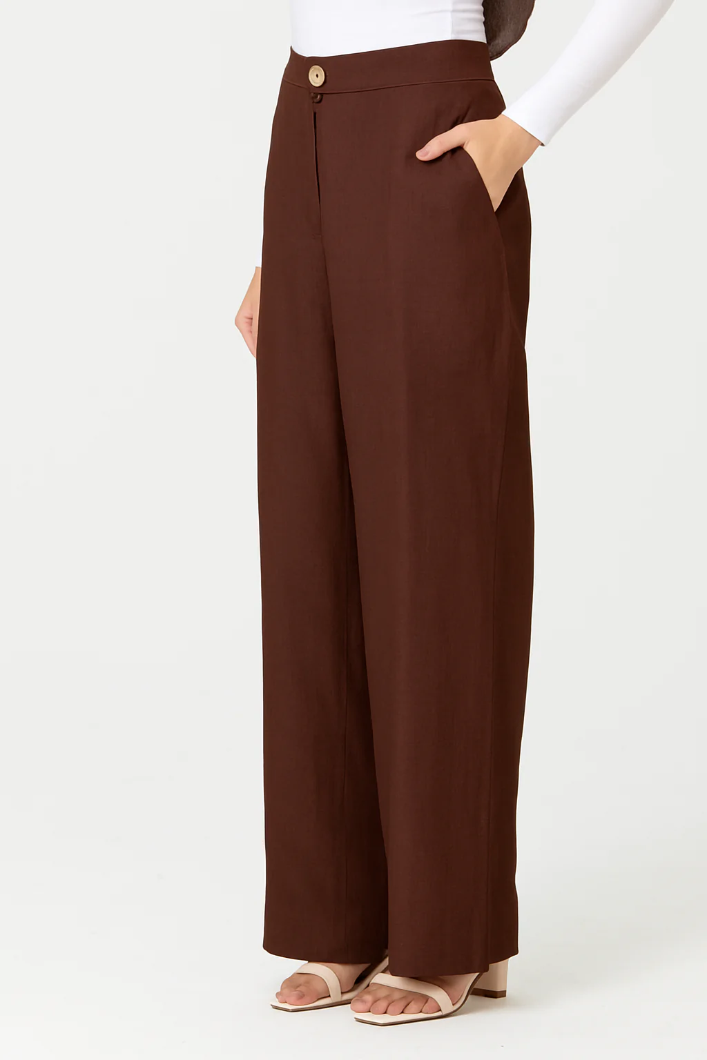 Anaya Wide Leg Pants - Chocolate