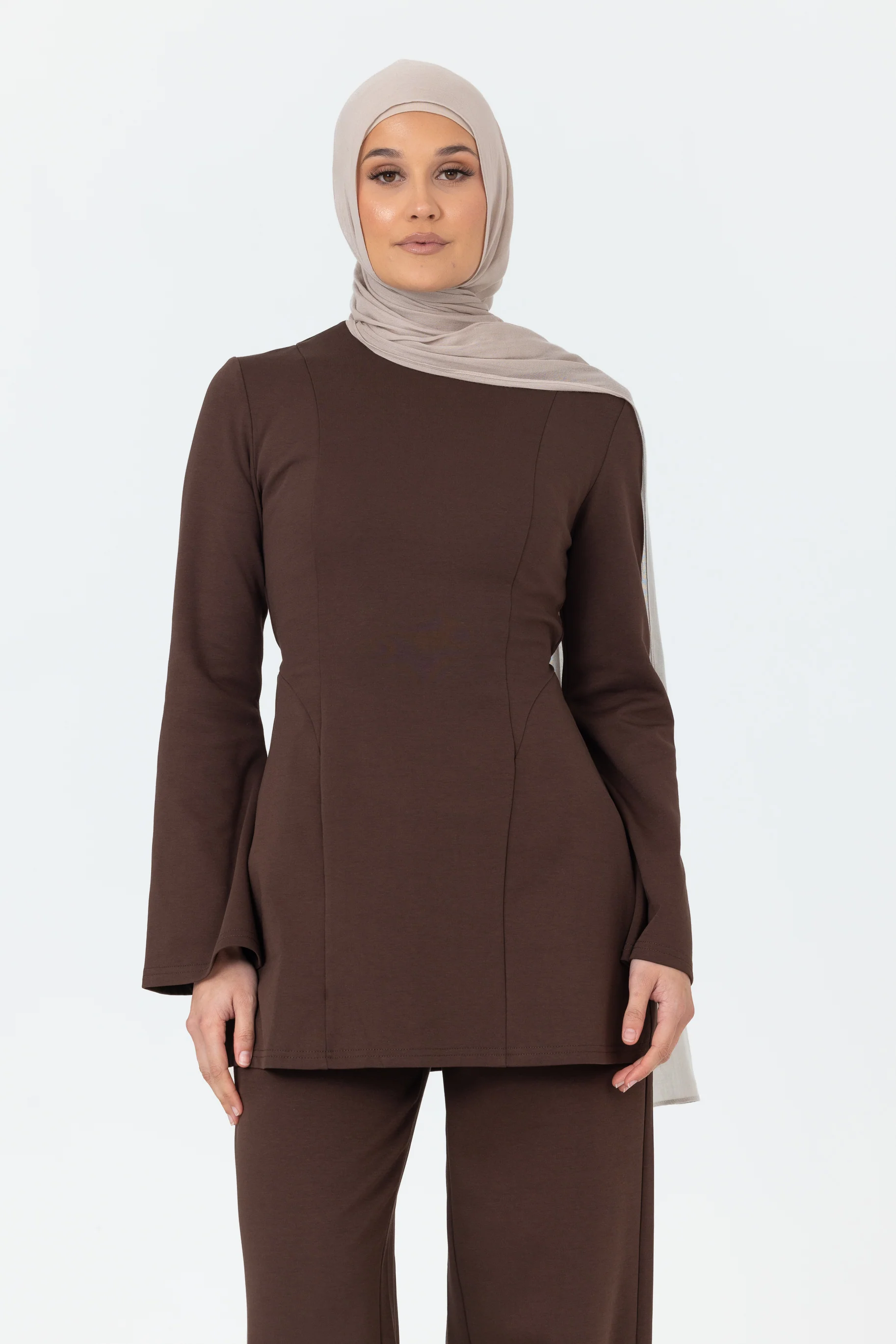 Cotton Contour Top - Brown - Image 3