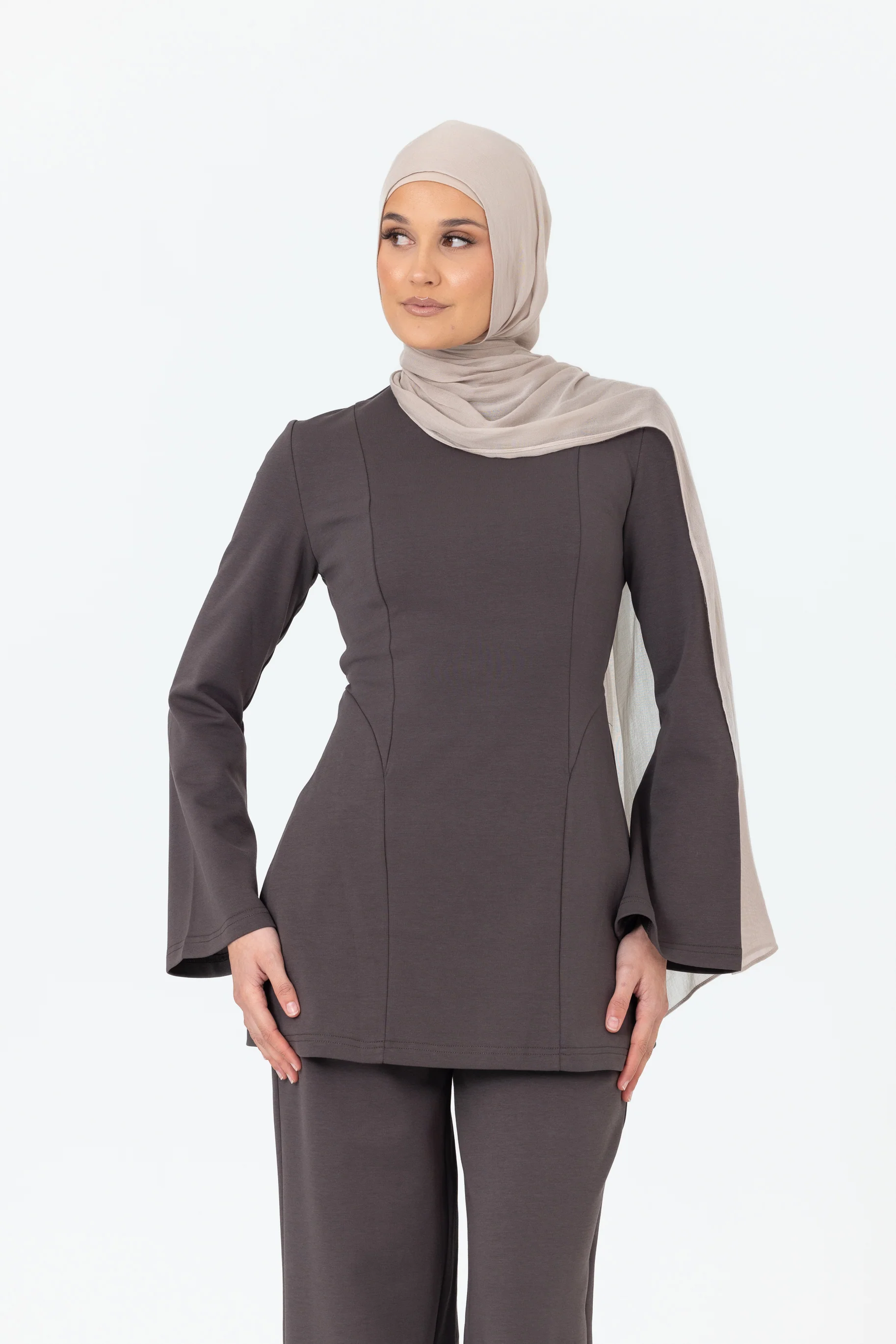 Cotton Contour Top - Charcoal - Image 3
