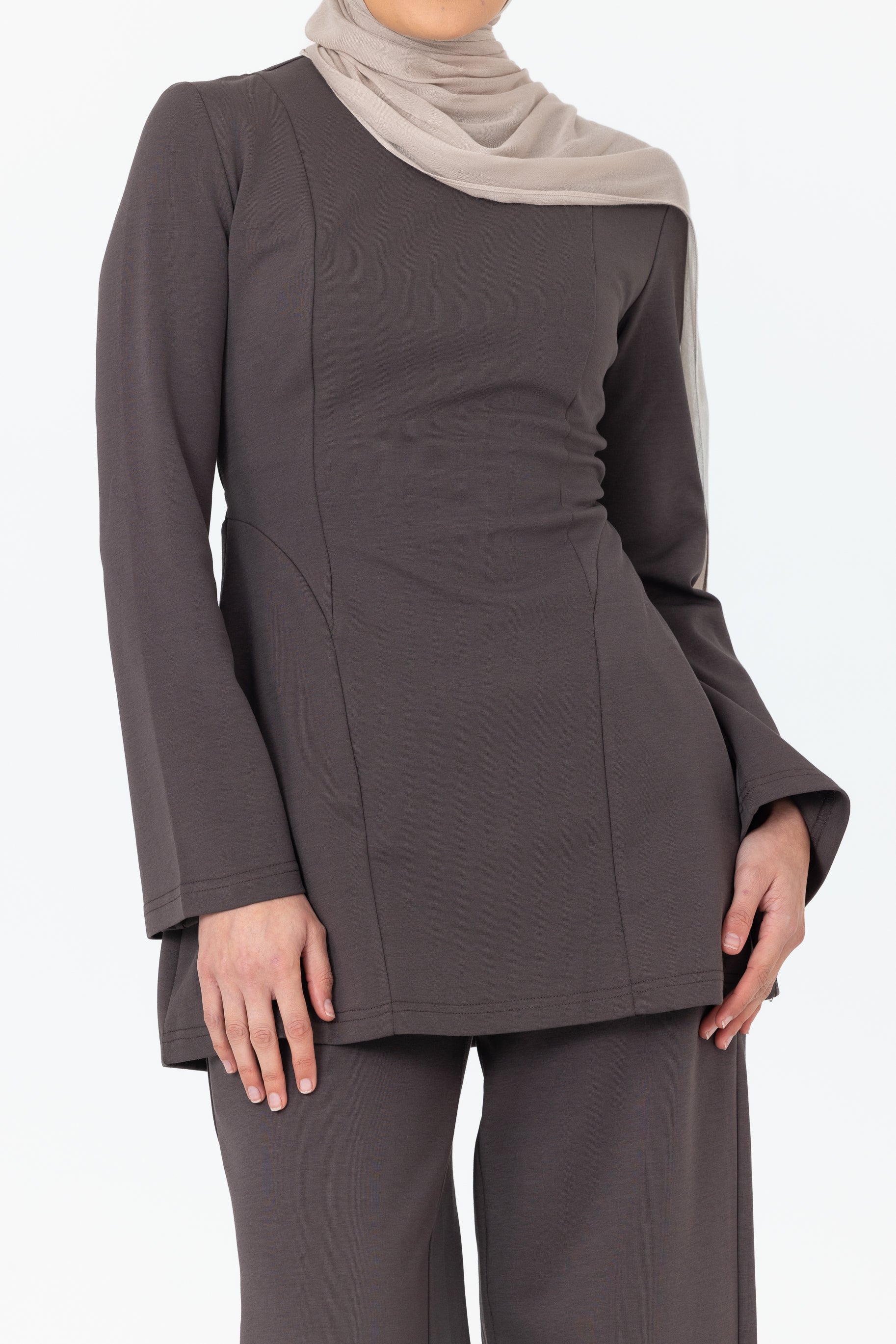 Cotton Contour Top - Charcoal - Image 4