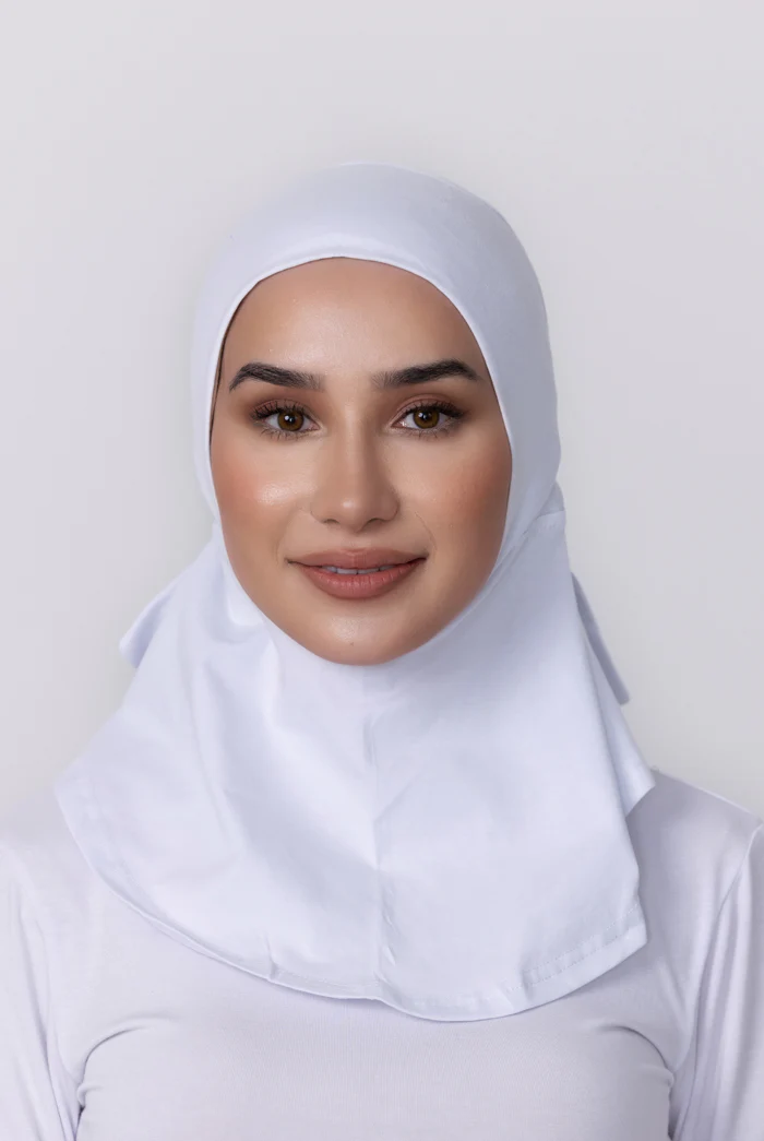 Cotton Full Coverage Tie Back Under Cap - White - Image 2