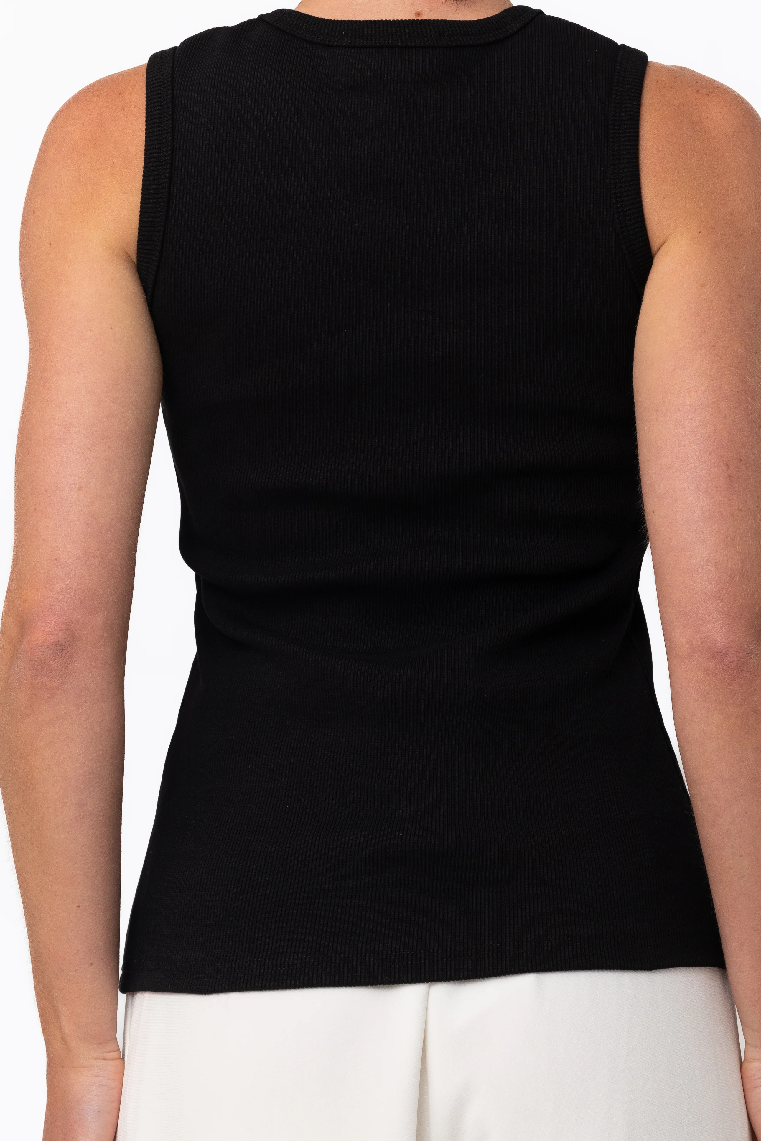Core Ribbed Tank - Black - Image 3