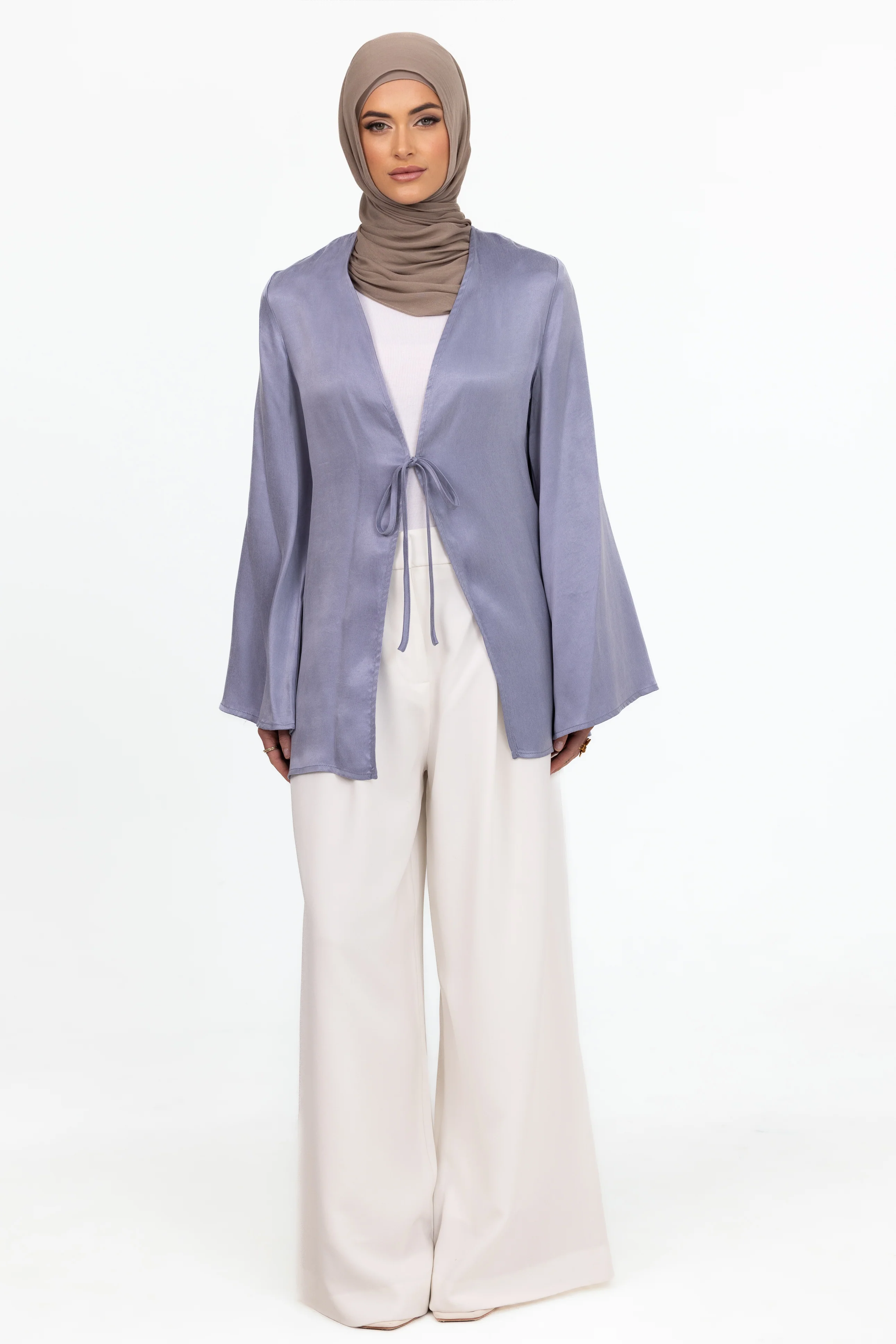 Cupro Tie Up Top - Periwinkle - Image 4