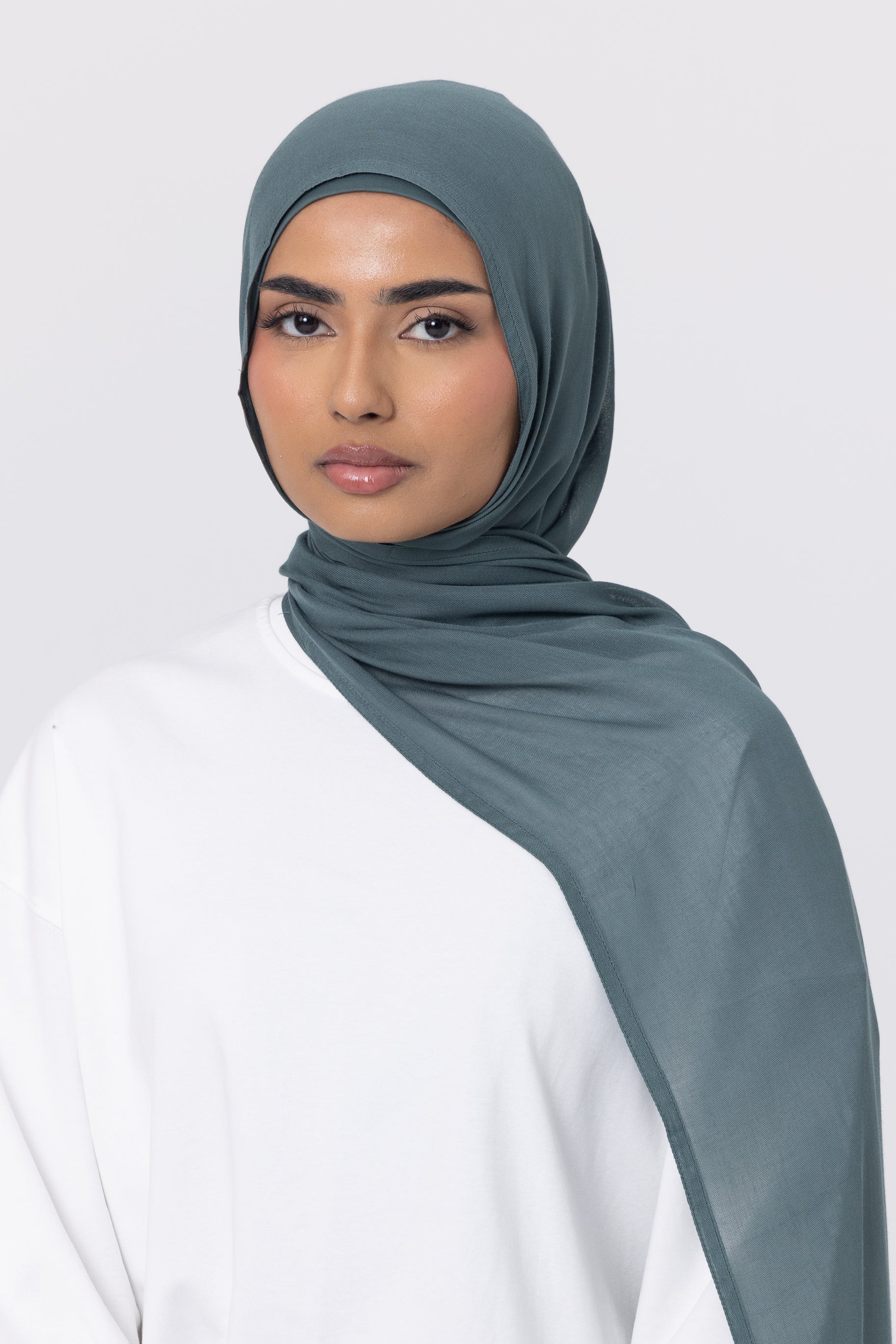 Double Stitched Modal Hijab Set - Eucalyptus - Image 2