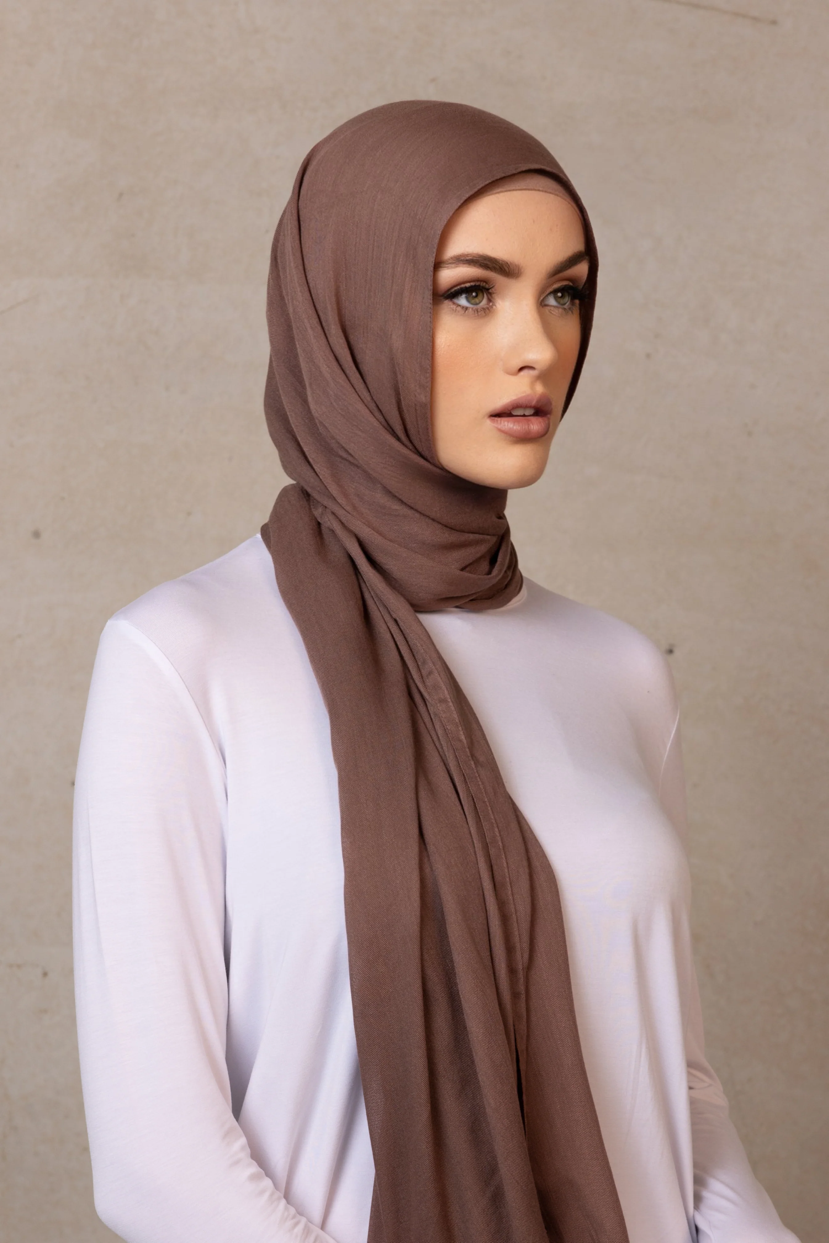 Double Stitched Modal Hijab - 14 Roasted Beans - Image 4