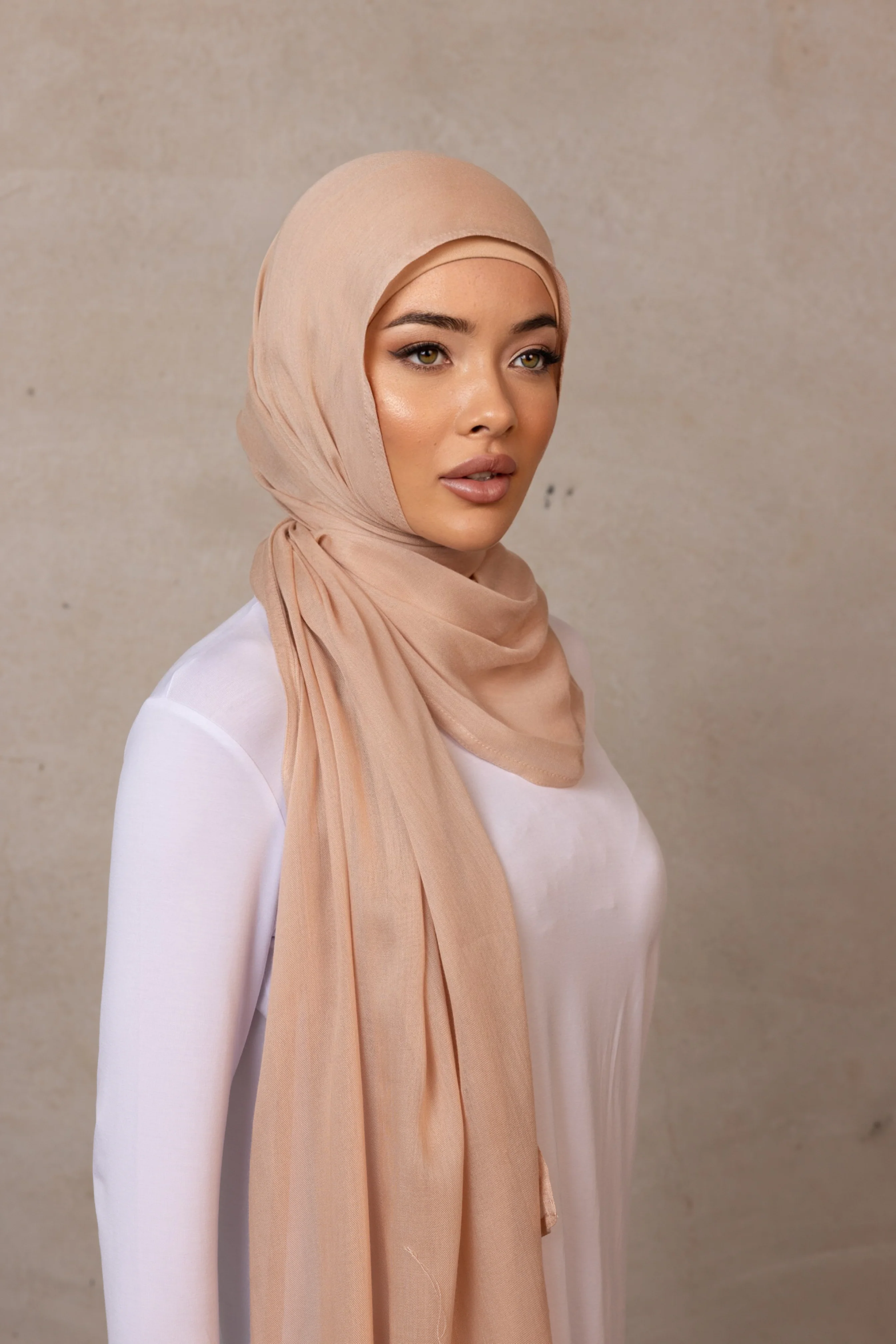 Double Stitched Modal Hijab - 6 Mushroom - Image 3