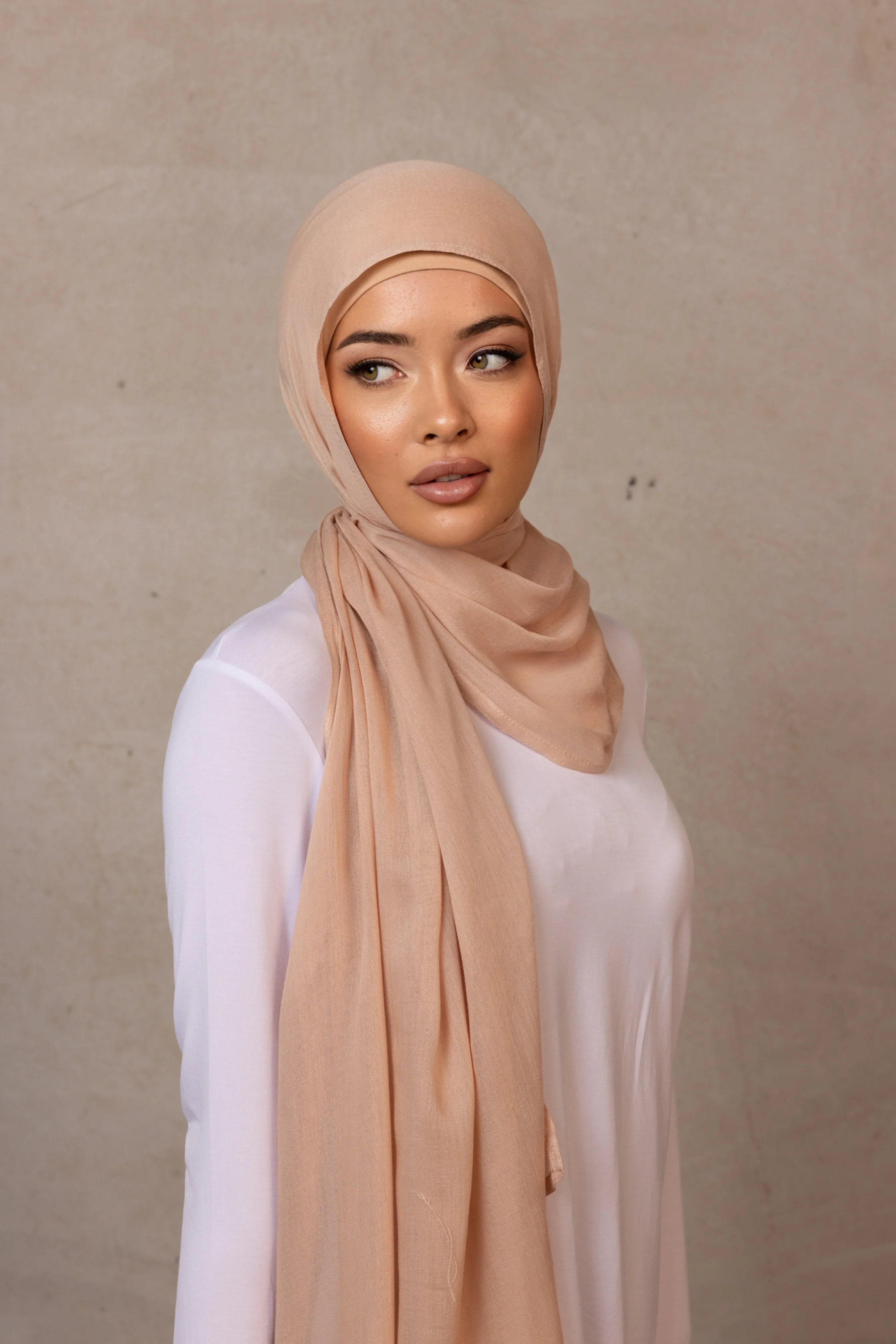 Double Stitched Modal Hijab - 6 Mushroom - Image 4