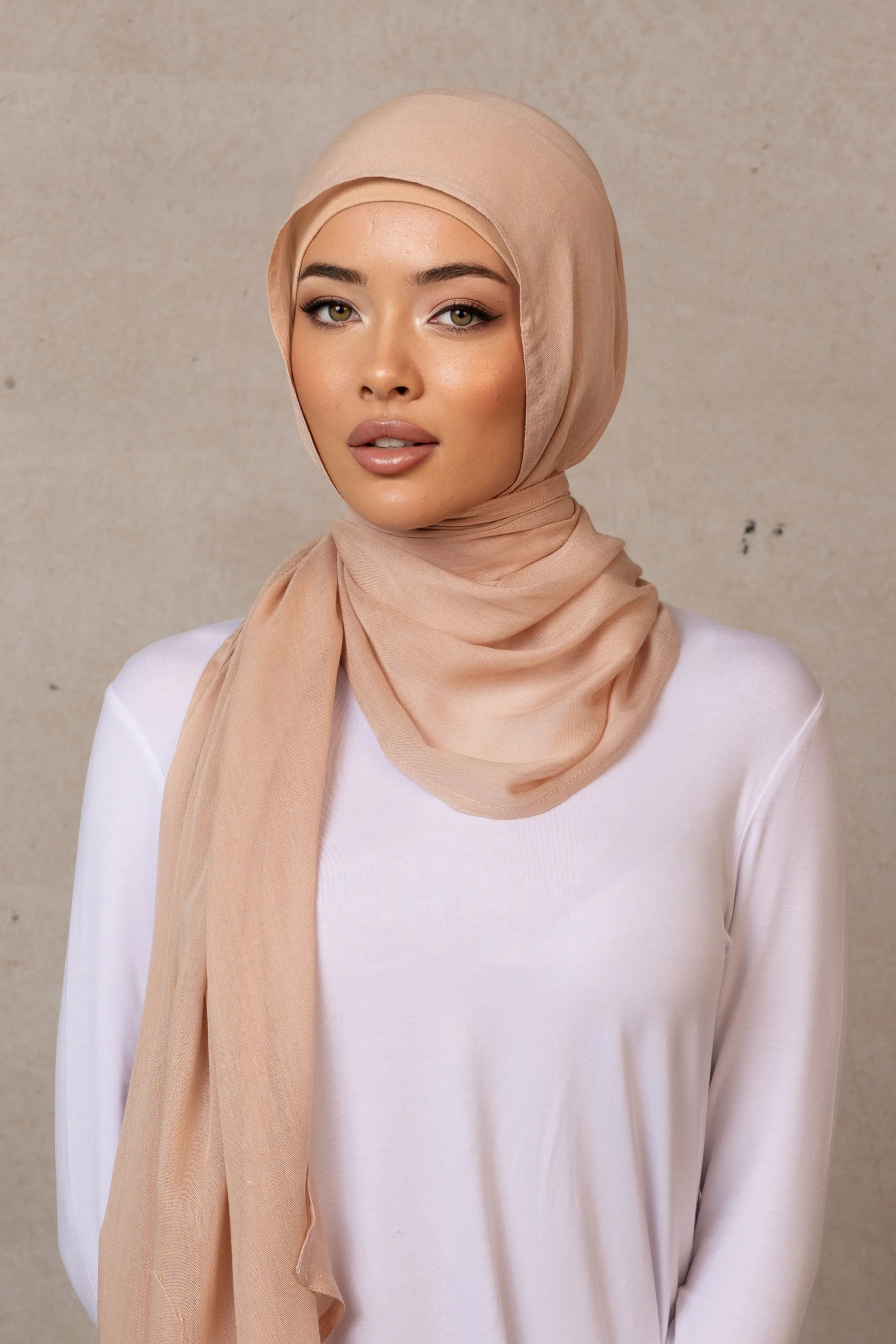 Double Stitched Modal Hijab - 6 Mushroom - Image 5