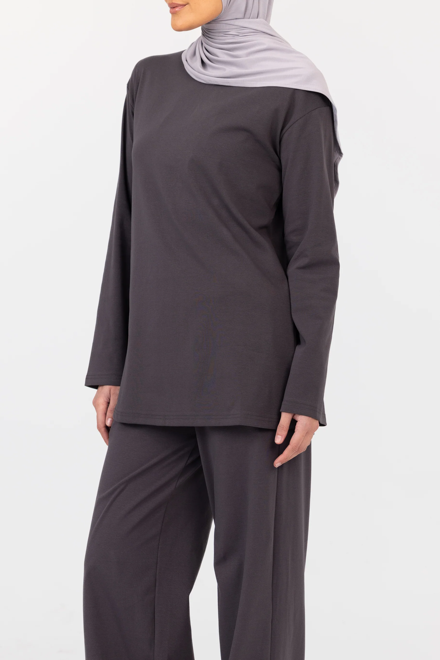 Everyday Crew Neck Top - Charcoal - Image 3