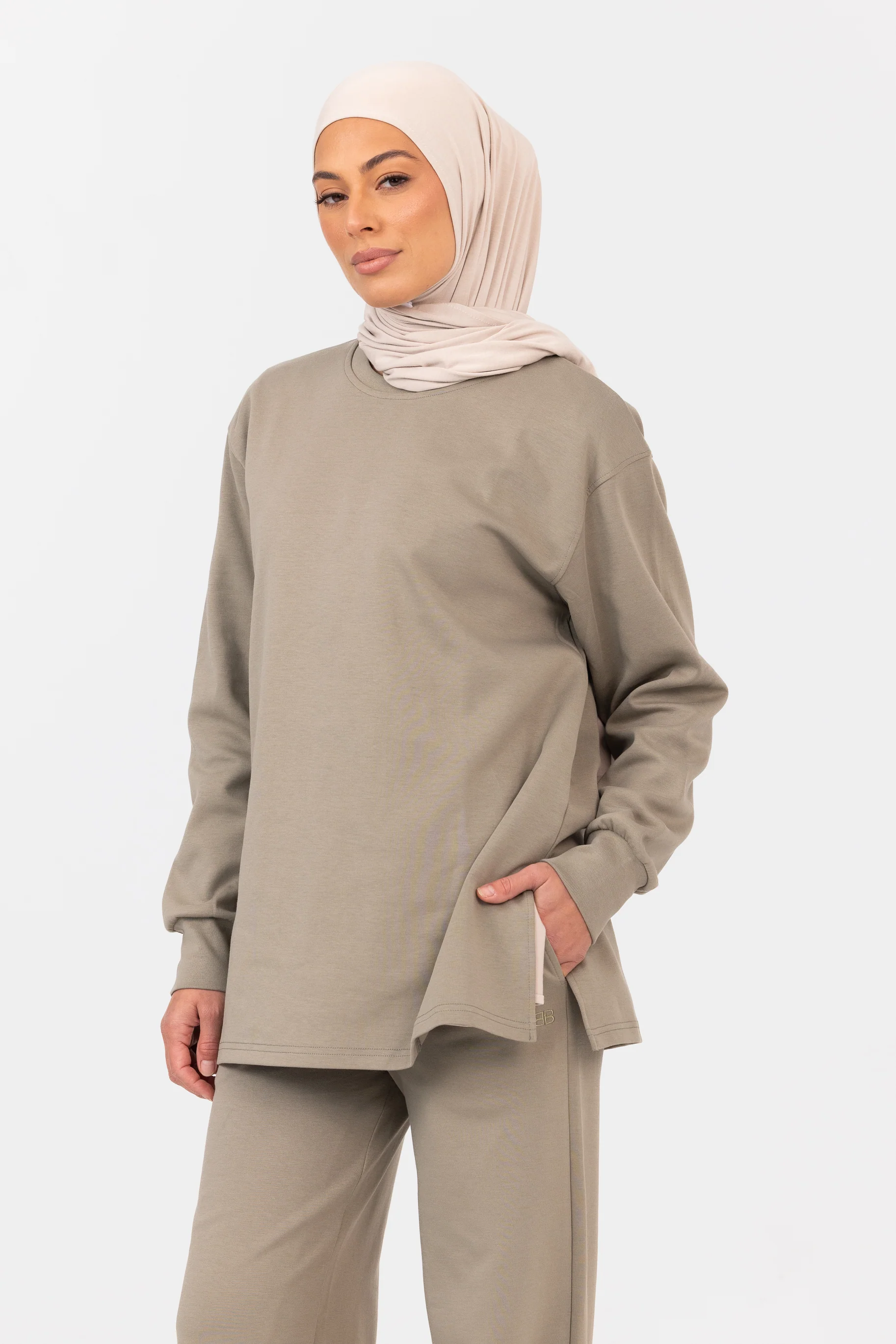 Everyday Longline Cotton Top - Sage - Image 3