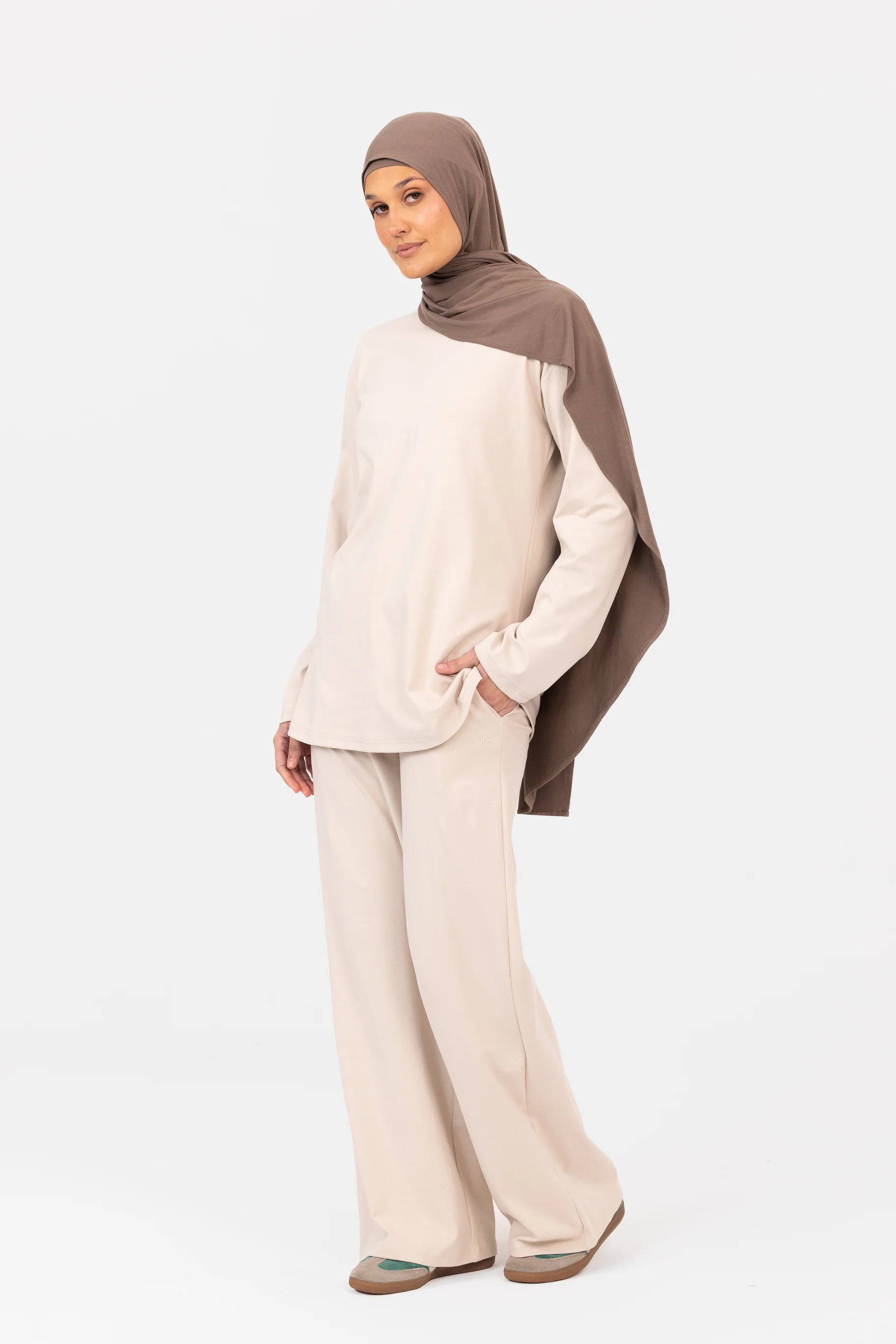 Everyday Wide Leg Pants - Stone - Image 2