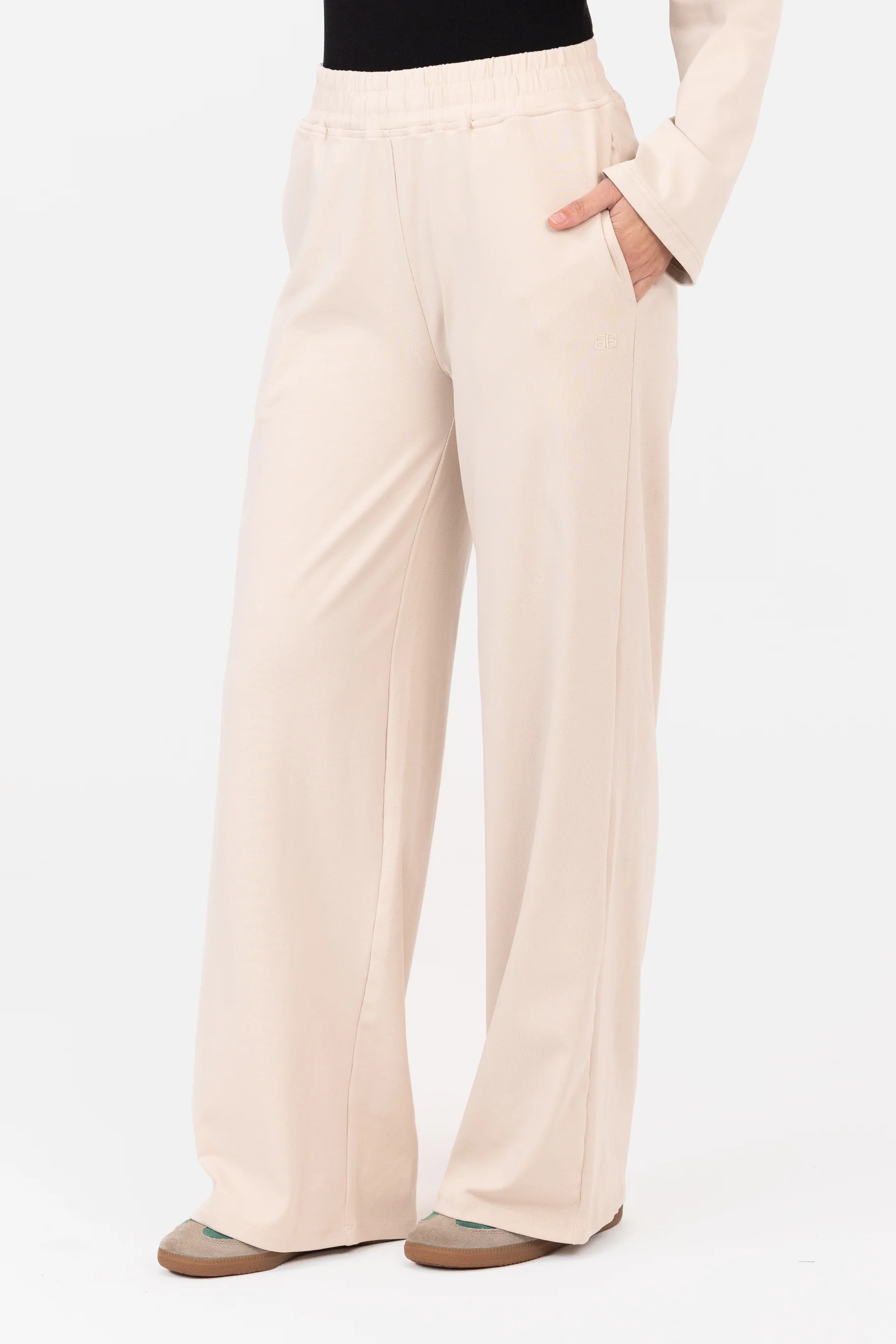 Everyday Wide Leg Pants - Stone - Image 3