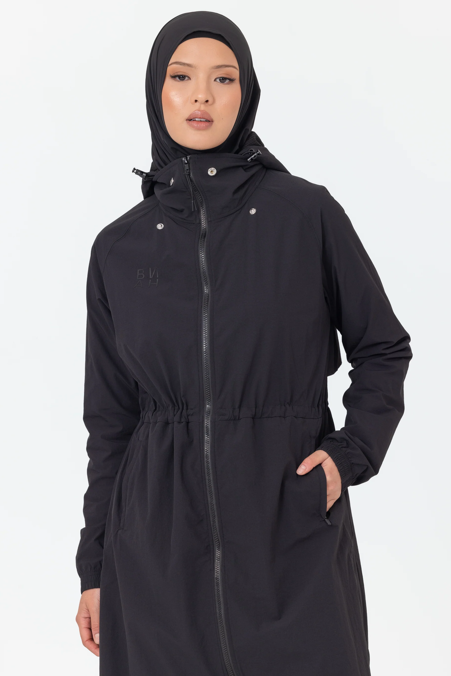 Everyday Zip Up Trench - Black - Image 3