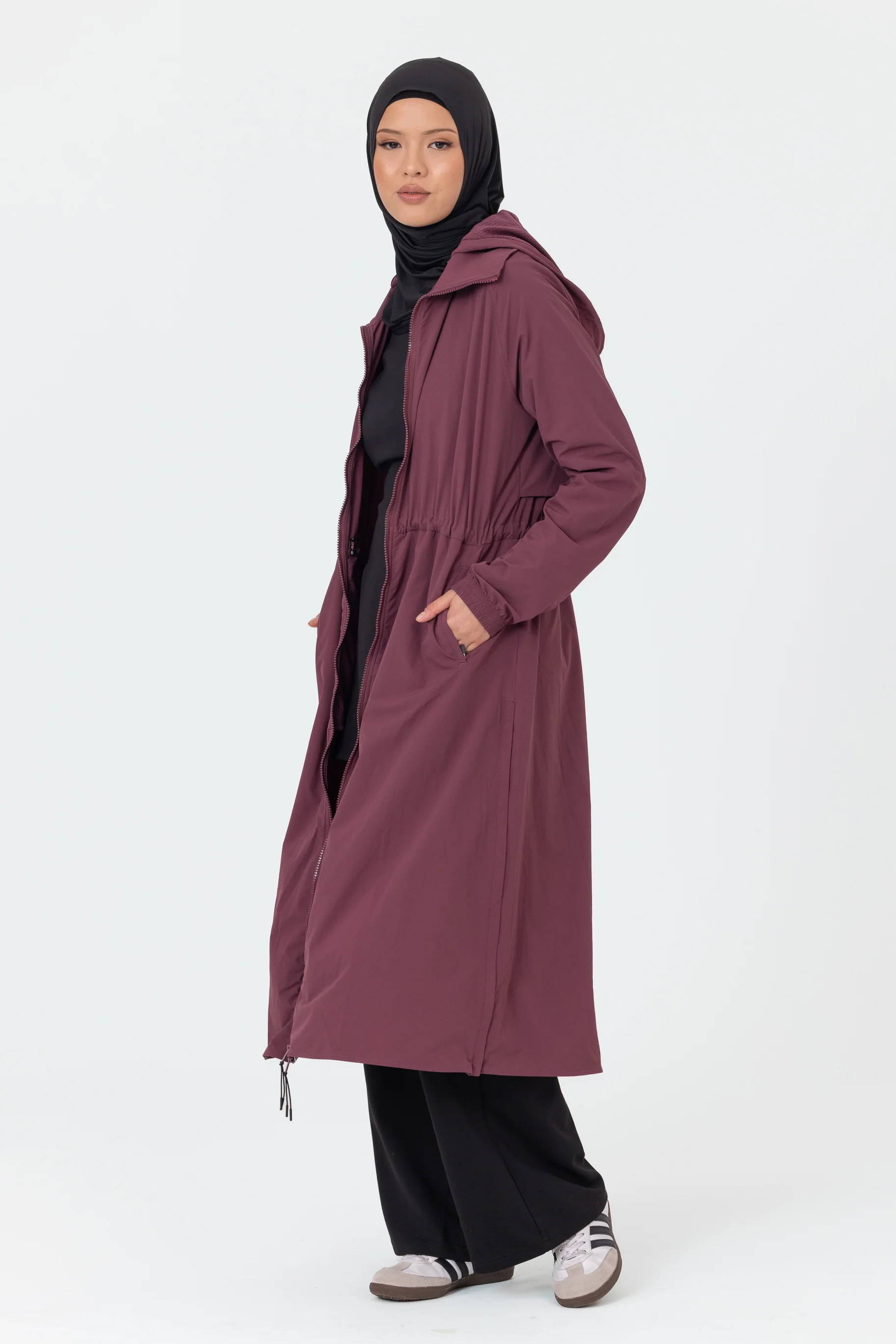 Everyday Zip Up Trench - Berry - Image 3