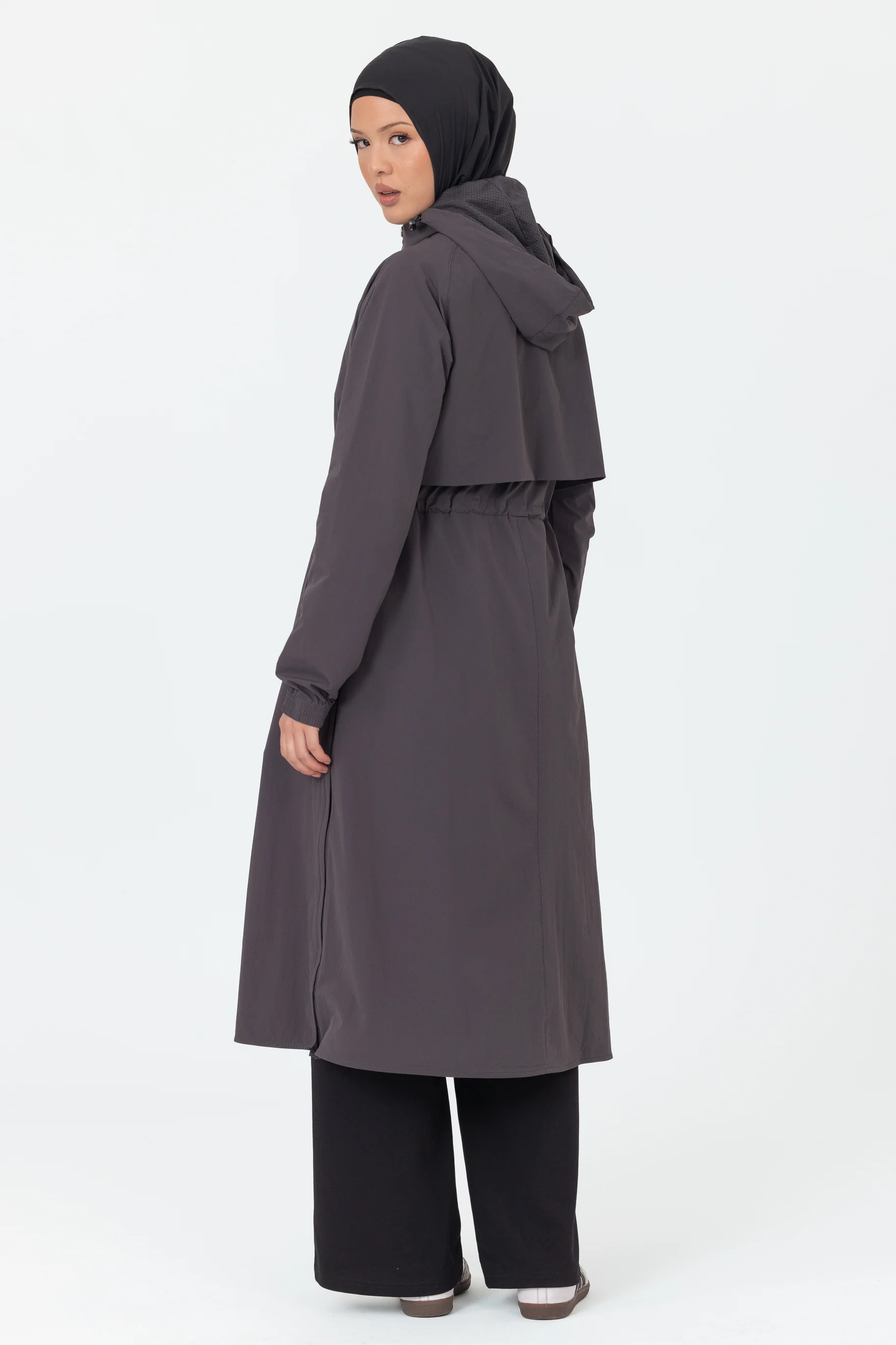 Everyday Zip Up Trench - Charcoal - Image 4