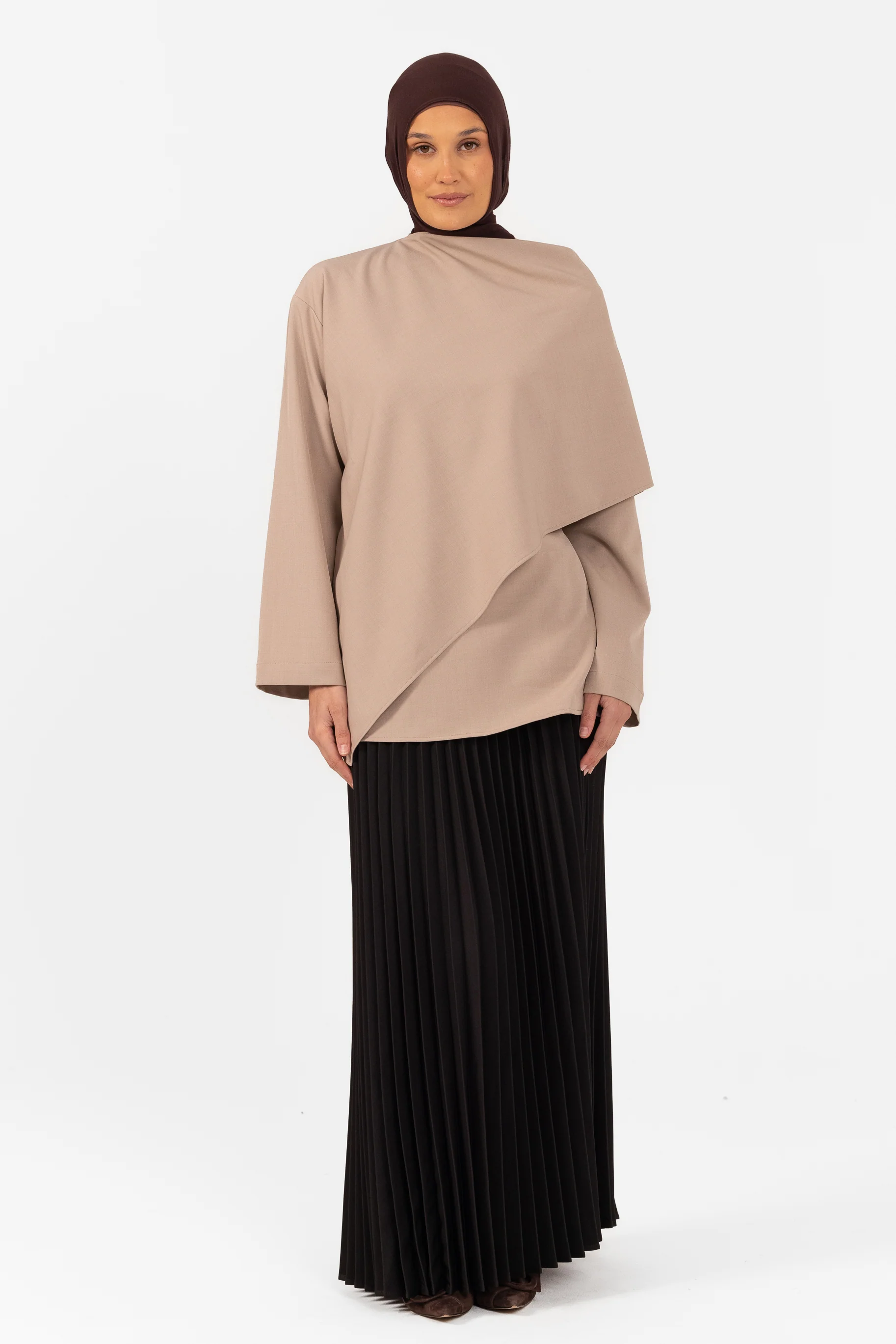 Ghanda Shawl Top - Taupe - Image 3