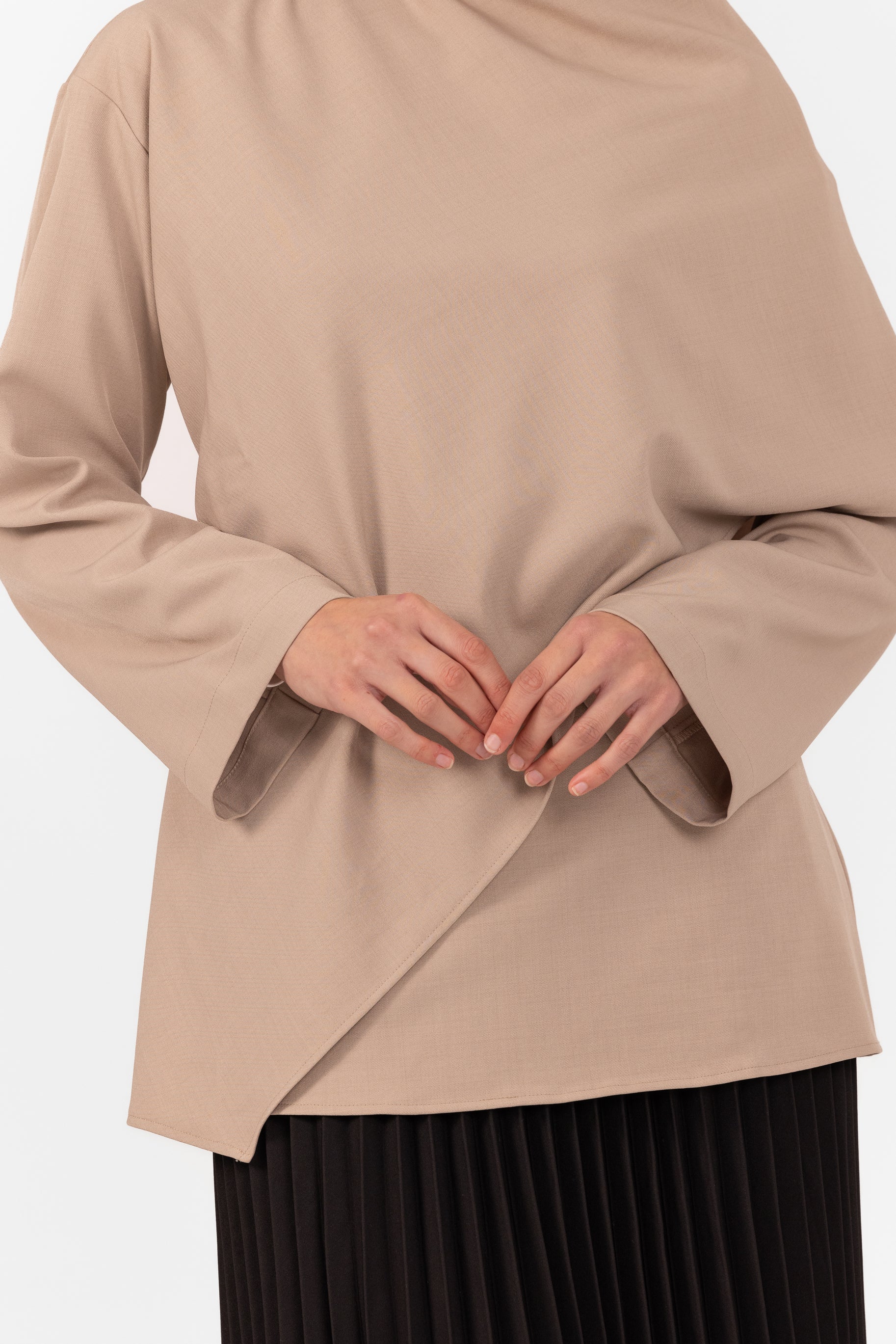 Ghanda Shawl Top - Taupe - Image 4