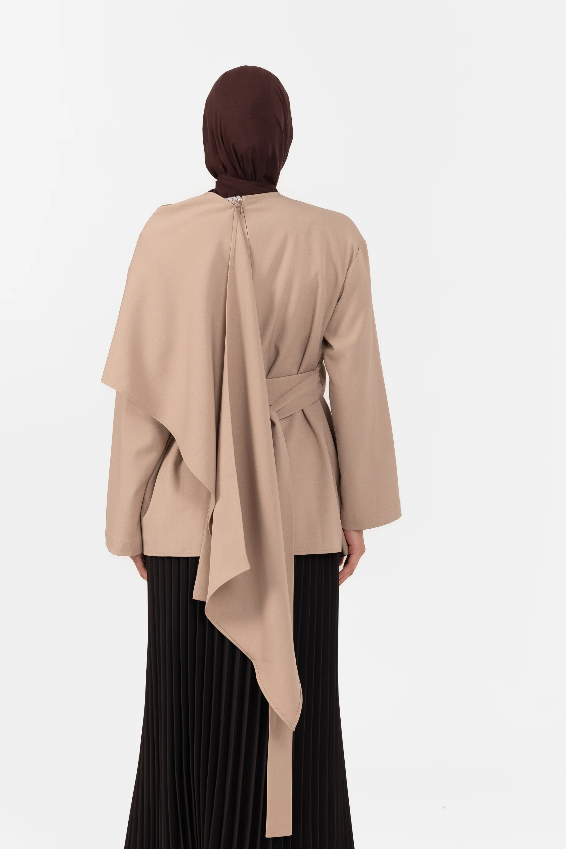 Ghanda Shawl Top - Taupe - Image 5
