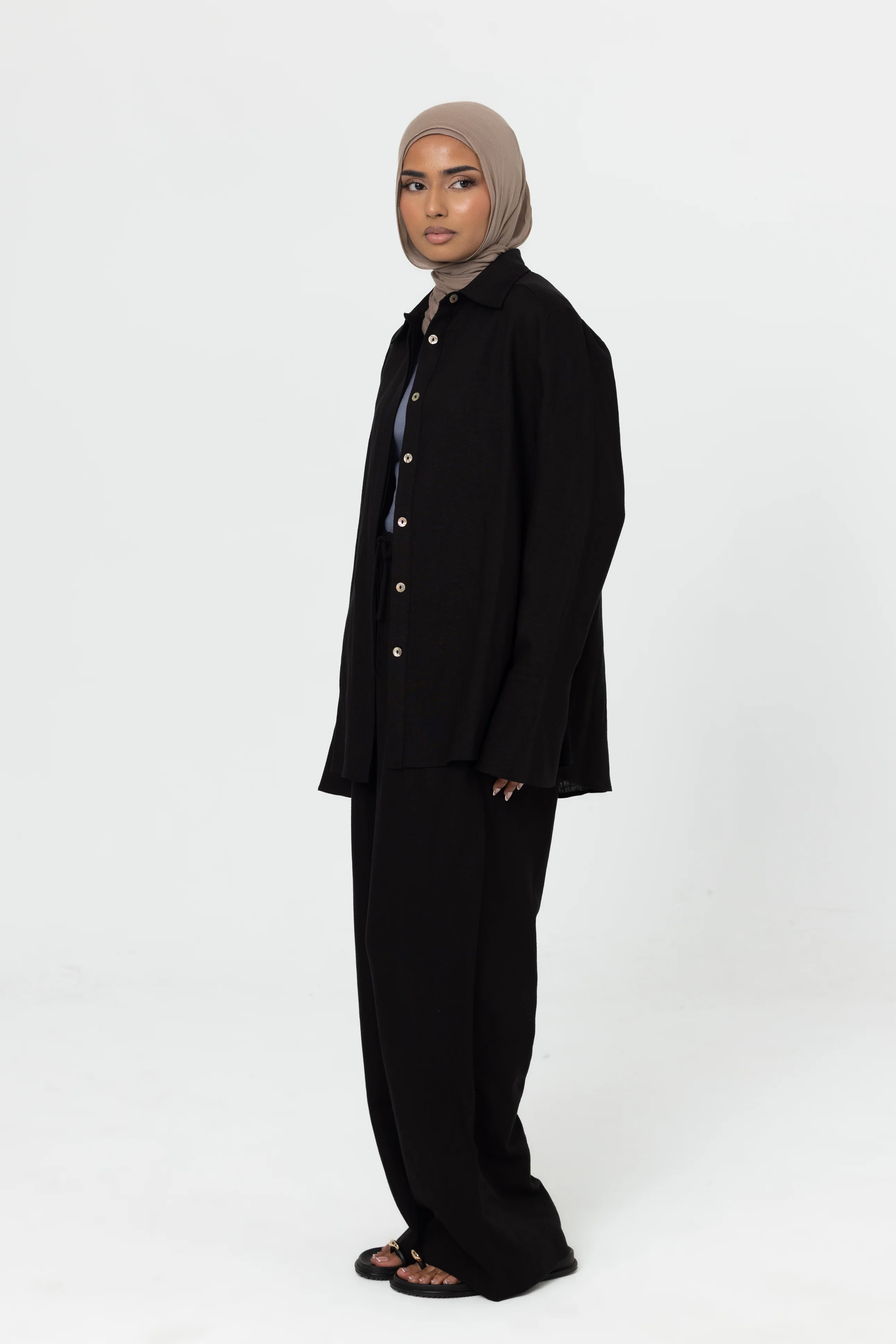 Gianna Button Up Shirt - Black - Image 4