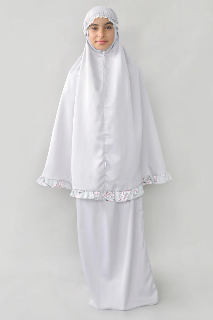 Girls 2pc Elegant Prayer Clothes - Grey - Image 2
