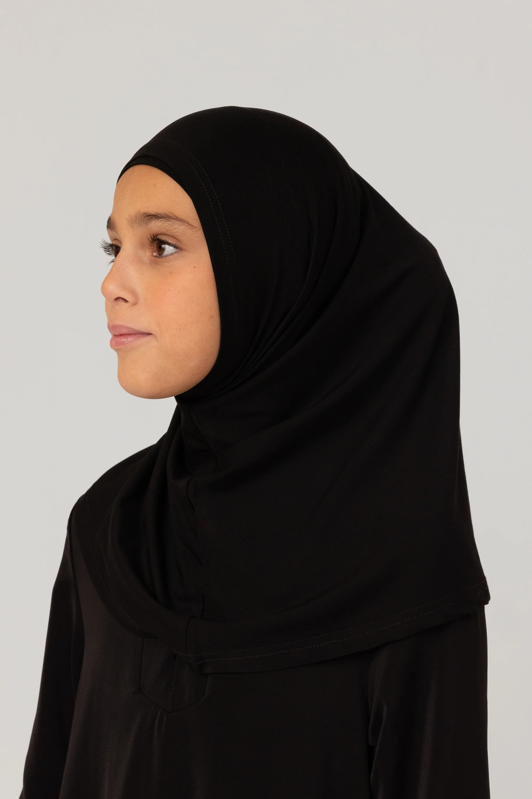 Girls 2pc Jersey Hijab - Black - Image 2