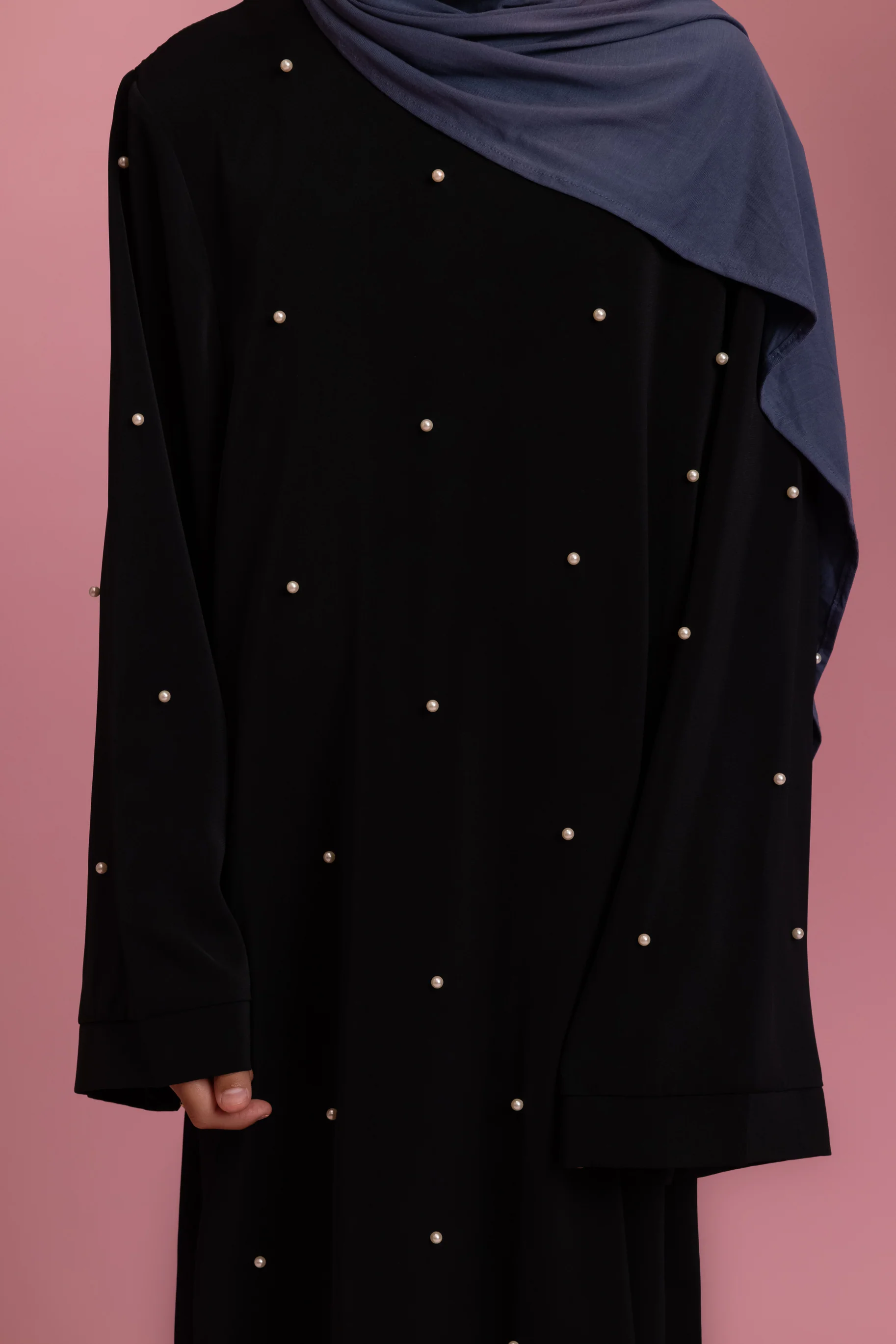 Mini Pearl Abaya - Black - Image 2