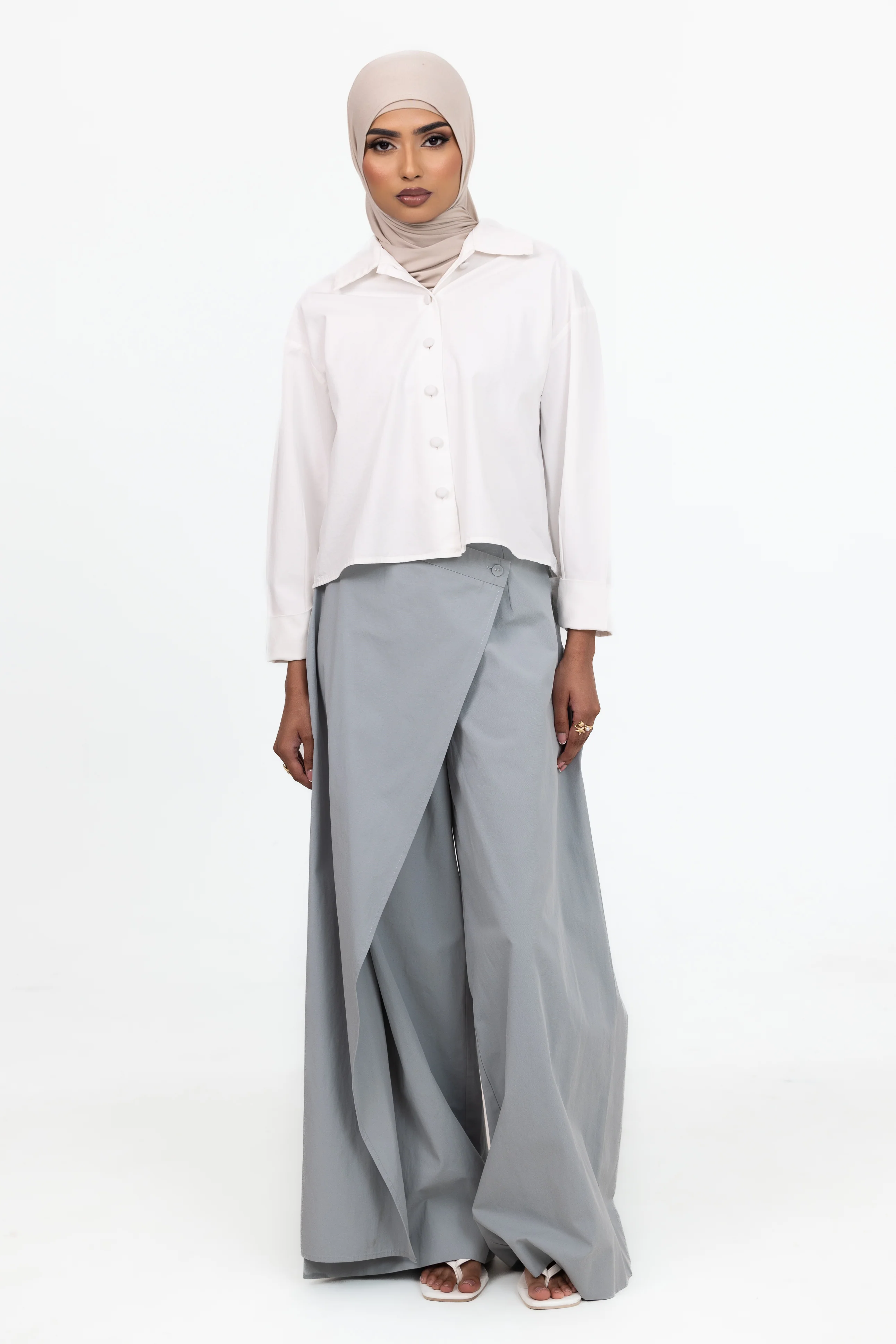 Kaira Wrap Pants - Powder Blue - Image 4