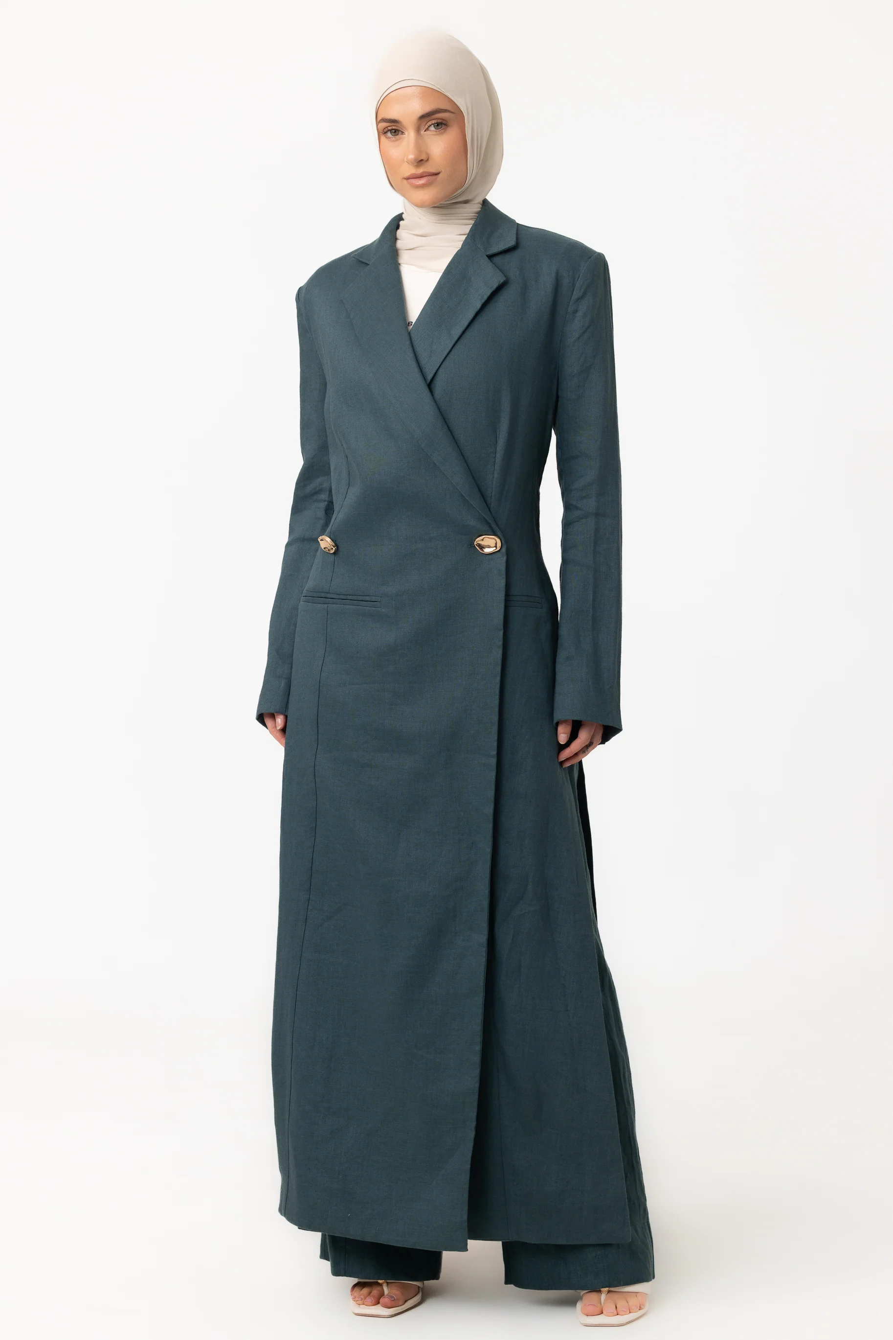 Layelle Longline Blazer - Teal - Image 2