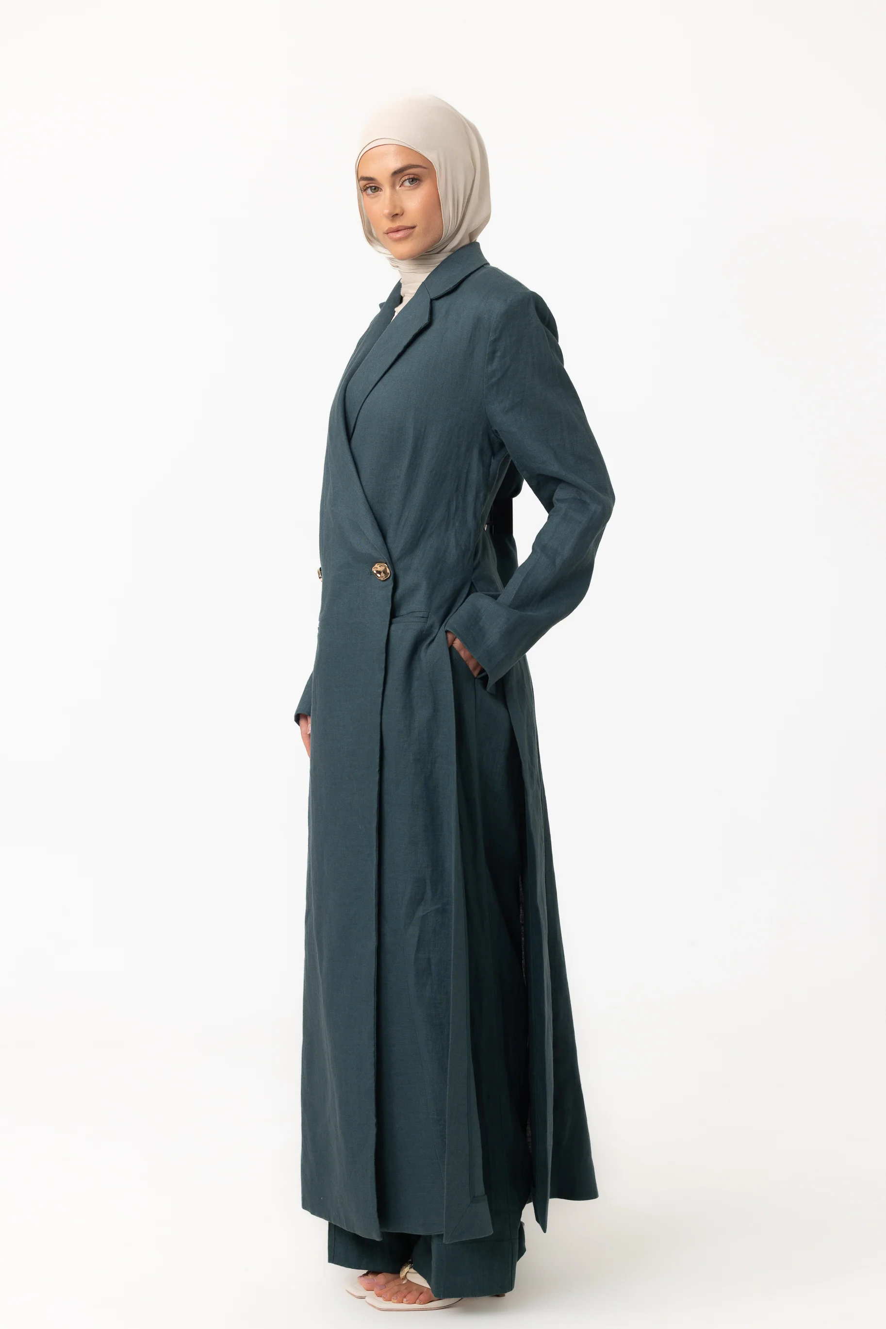 Layelle Longline Blazer - Teal - Image 3