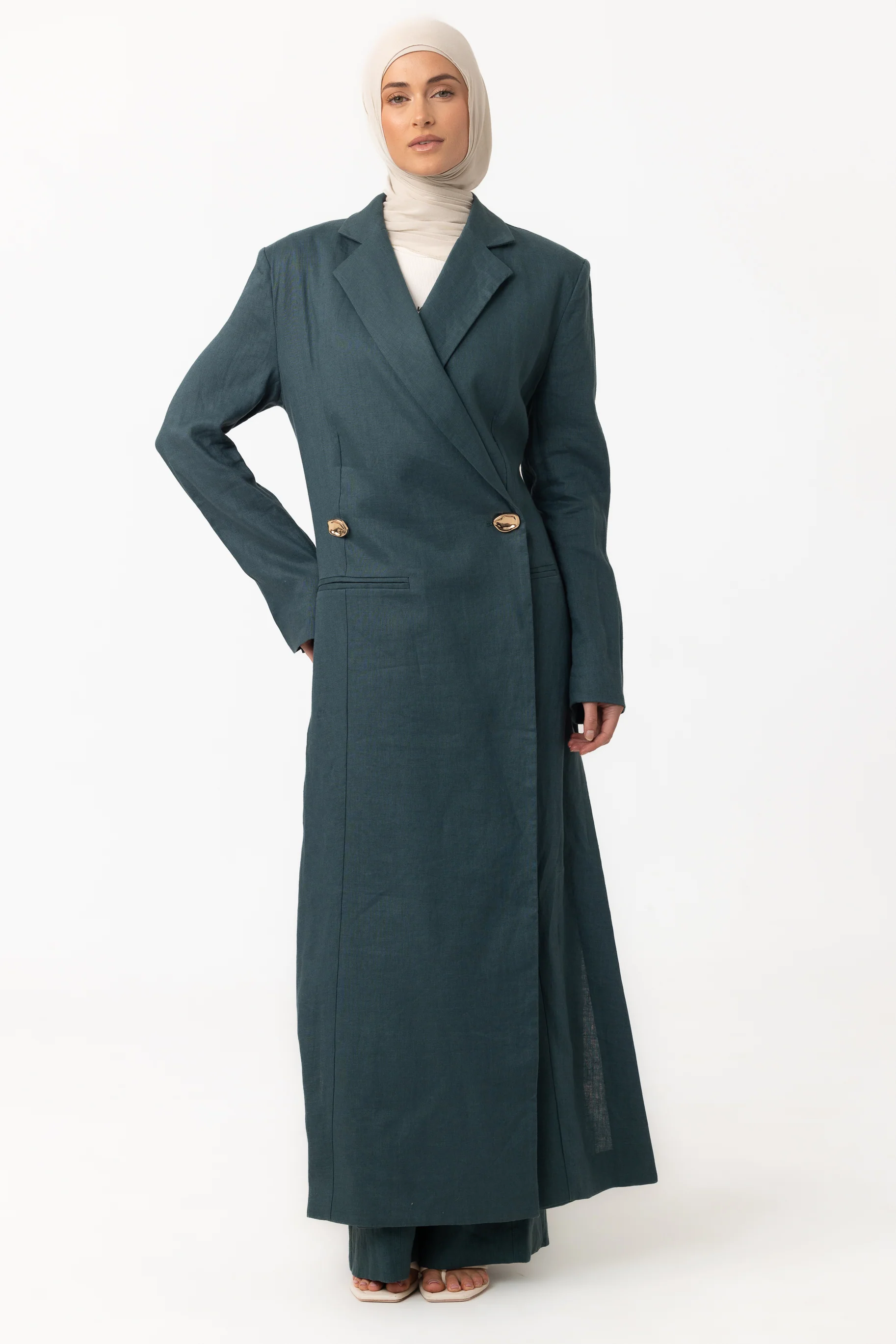 Layelle Longline Blazer - Teal - Image 4