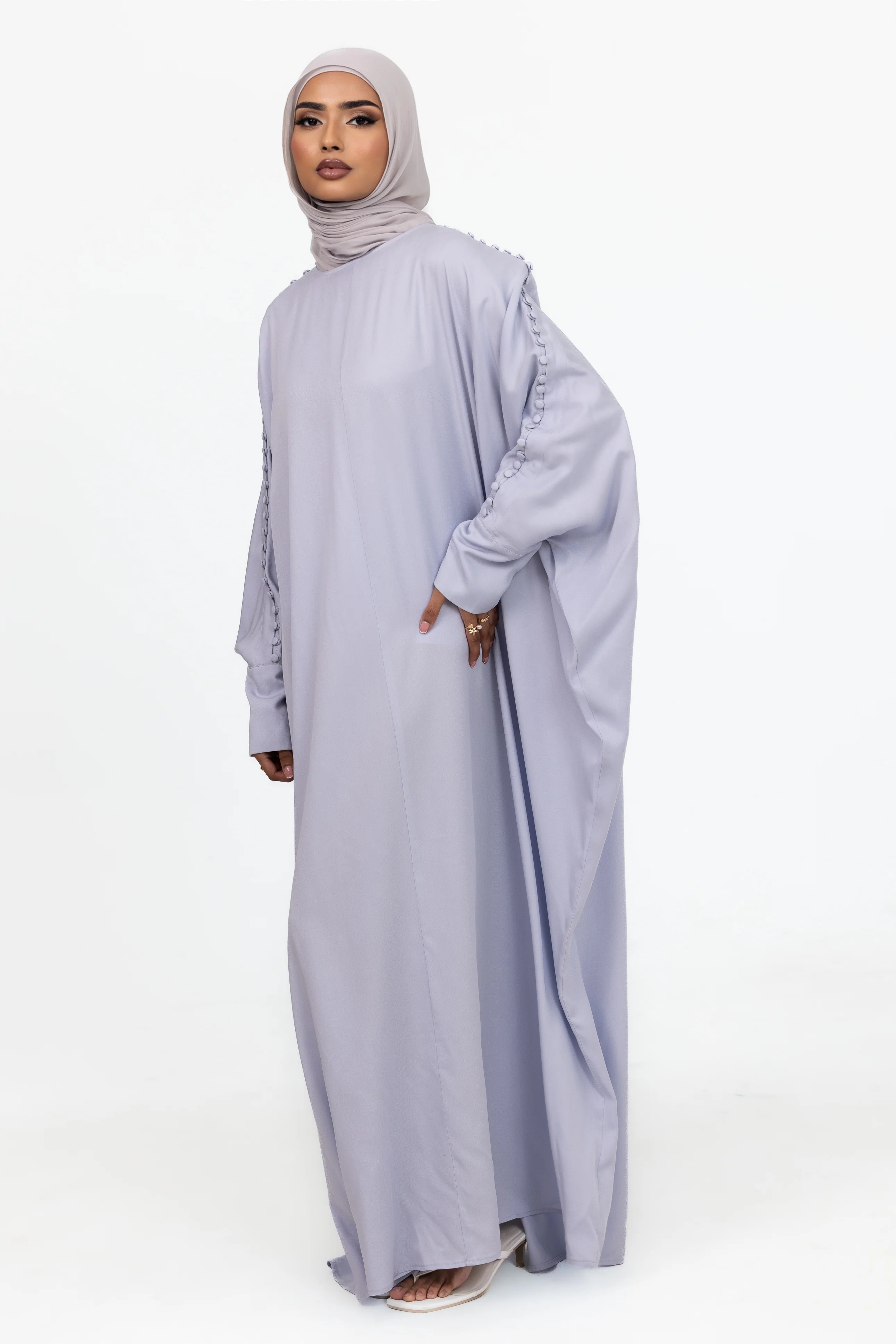 Leana Batwing Abaya - Periwinkle - Image 3