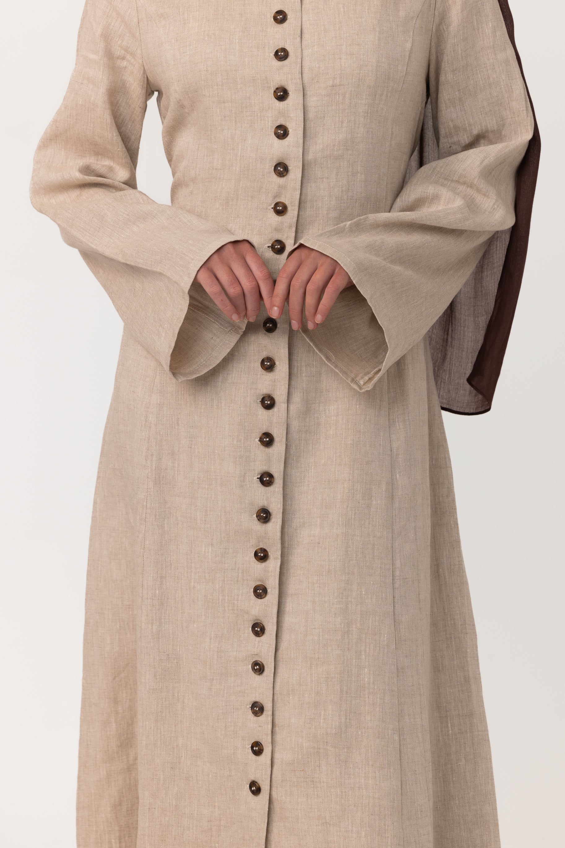 Nadiya Linen Dress - Natural - Image 3