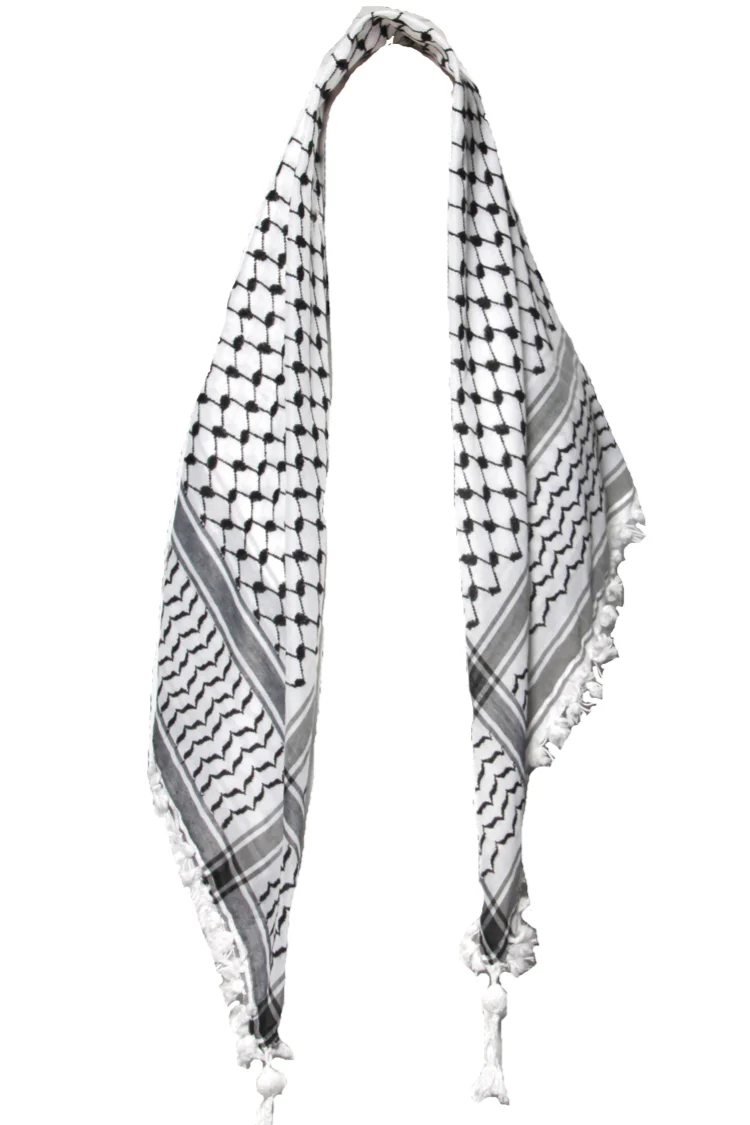 Palestine Large Print Kafiya - Black & White - Image 4
