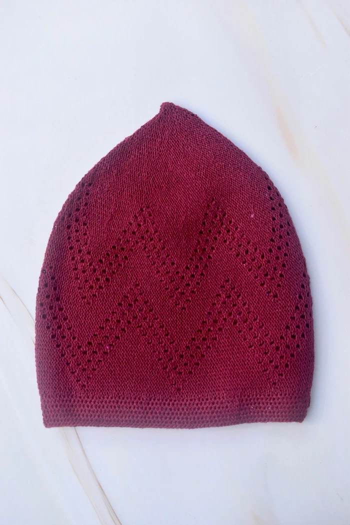Men's Sunnah Cap - Maroon - Image 3
