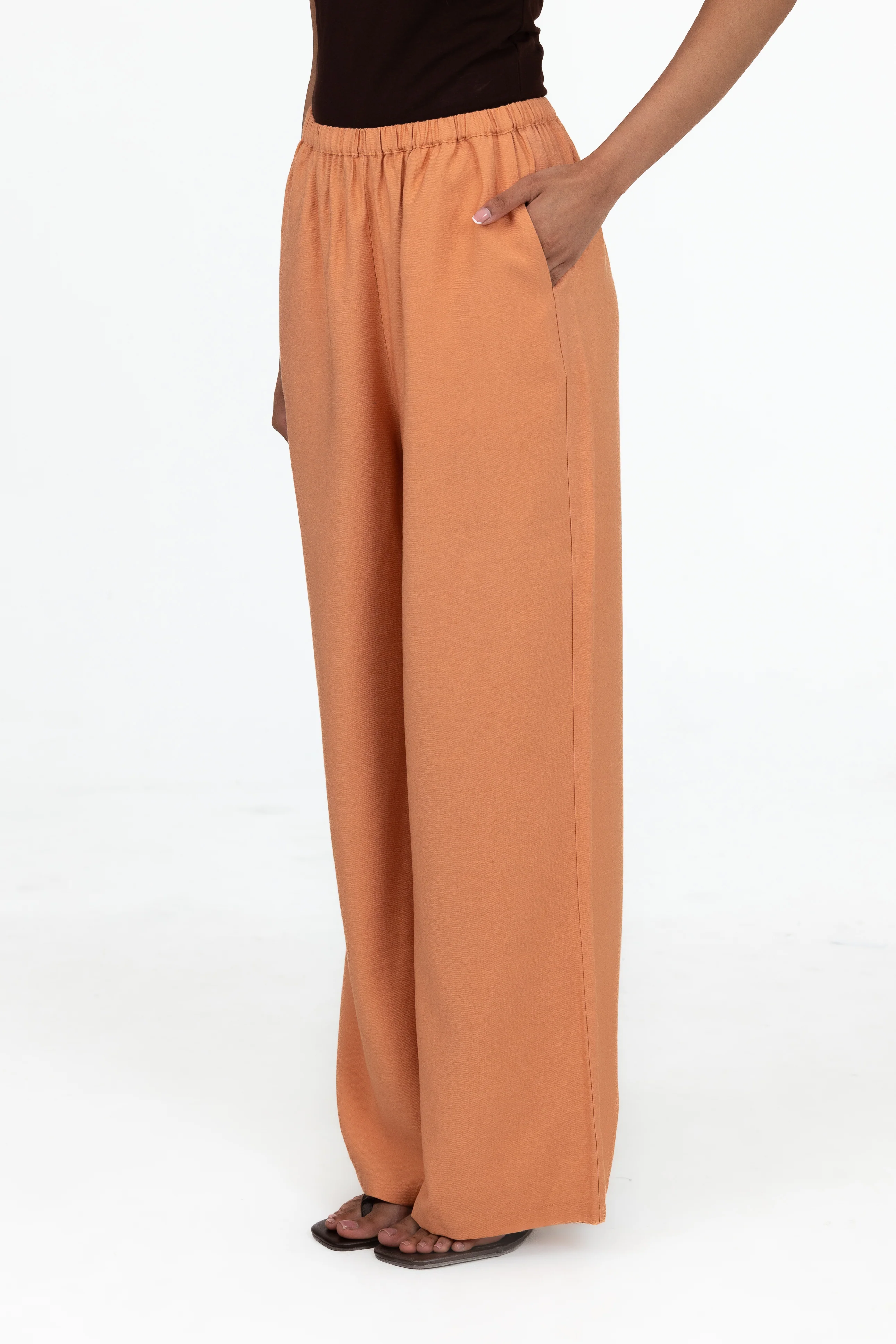 Nadira Co Ord Linen Pant - Muted Orange - Image 3