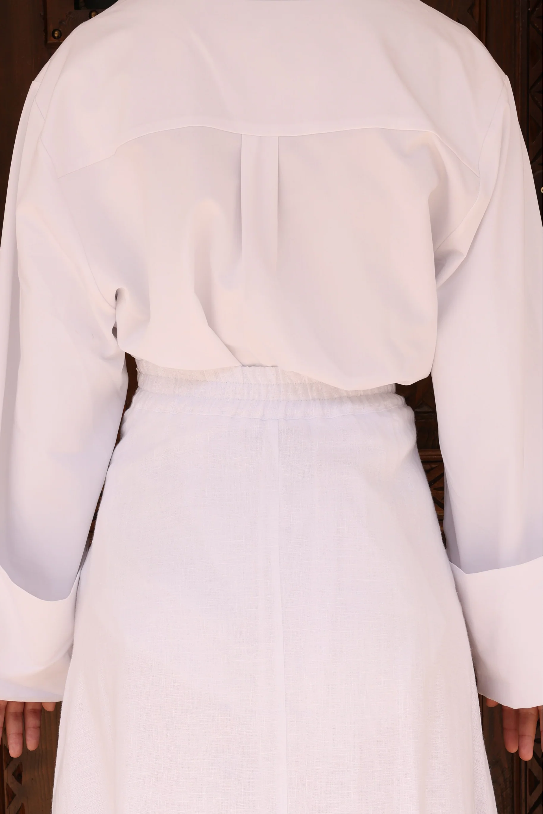 Nadira Linen A Line Skirt - White - Image 4